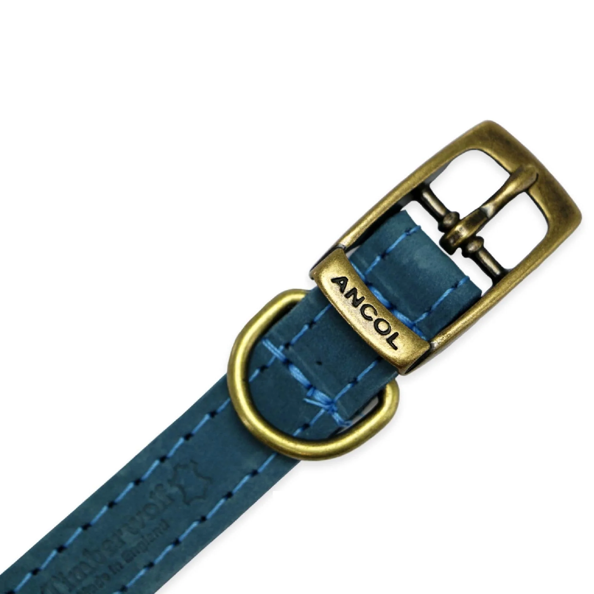 Ancol Heritage Collection Timberwolf Leather Dog Collar Blue - Image 4