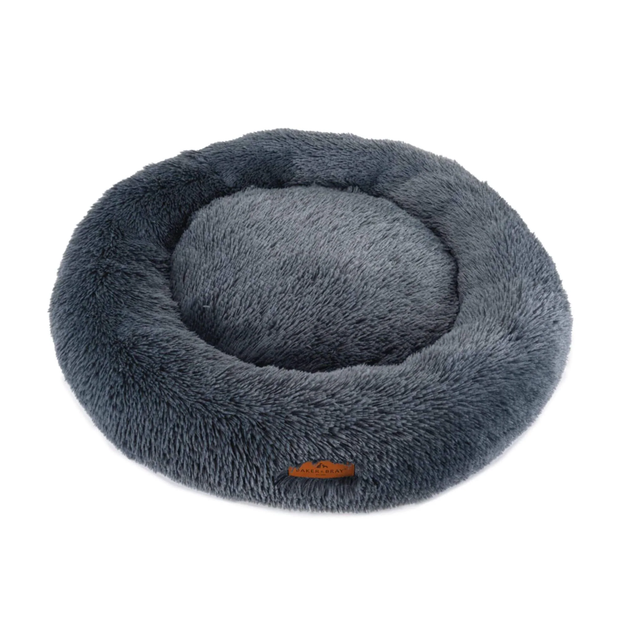 Baker & Bray Calming Donut Dog Bed - Dark Grey - Image 3