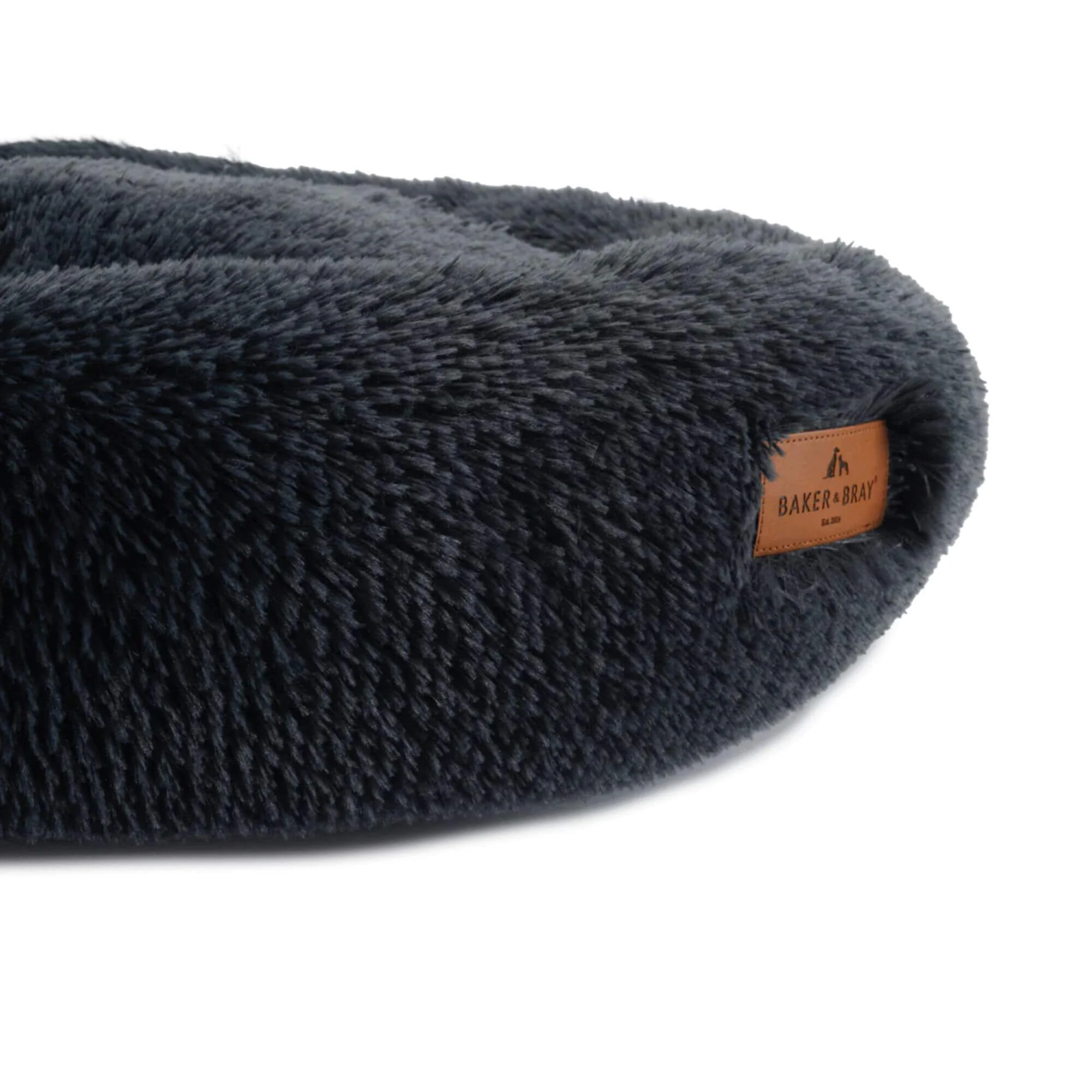Baker & Bray Calming Donut Dog Bed - Dark Grey - Image 4