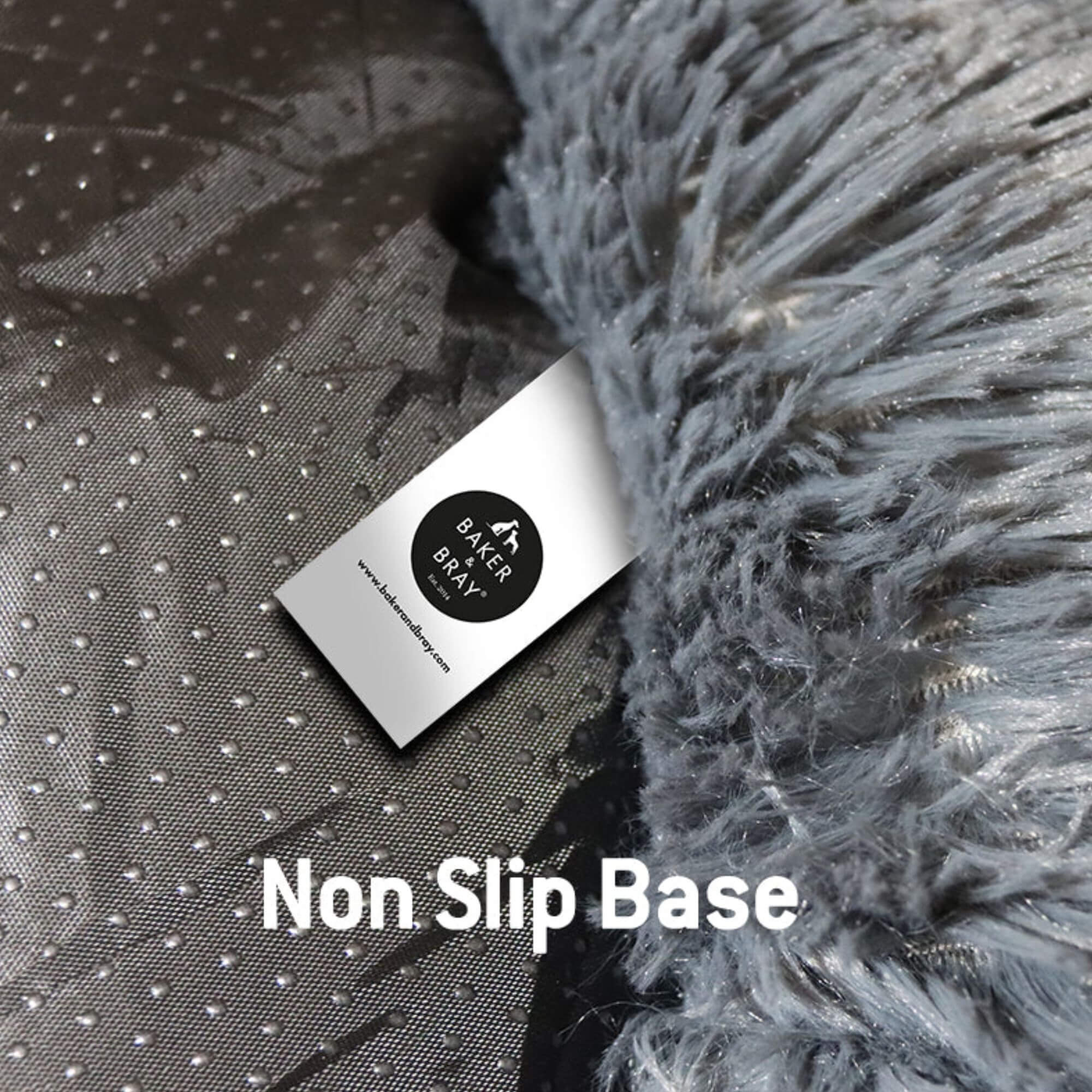 Baker & Bray Calming Donut Dog Bed - Dark Grey - Image 6