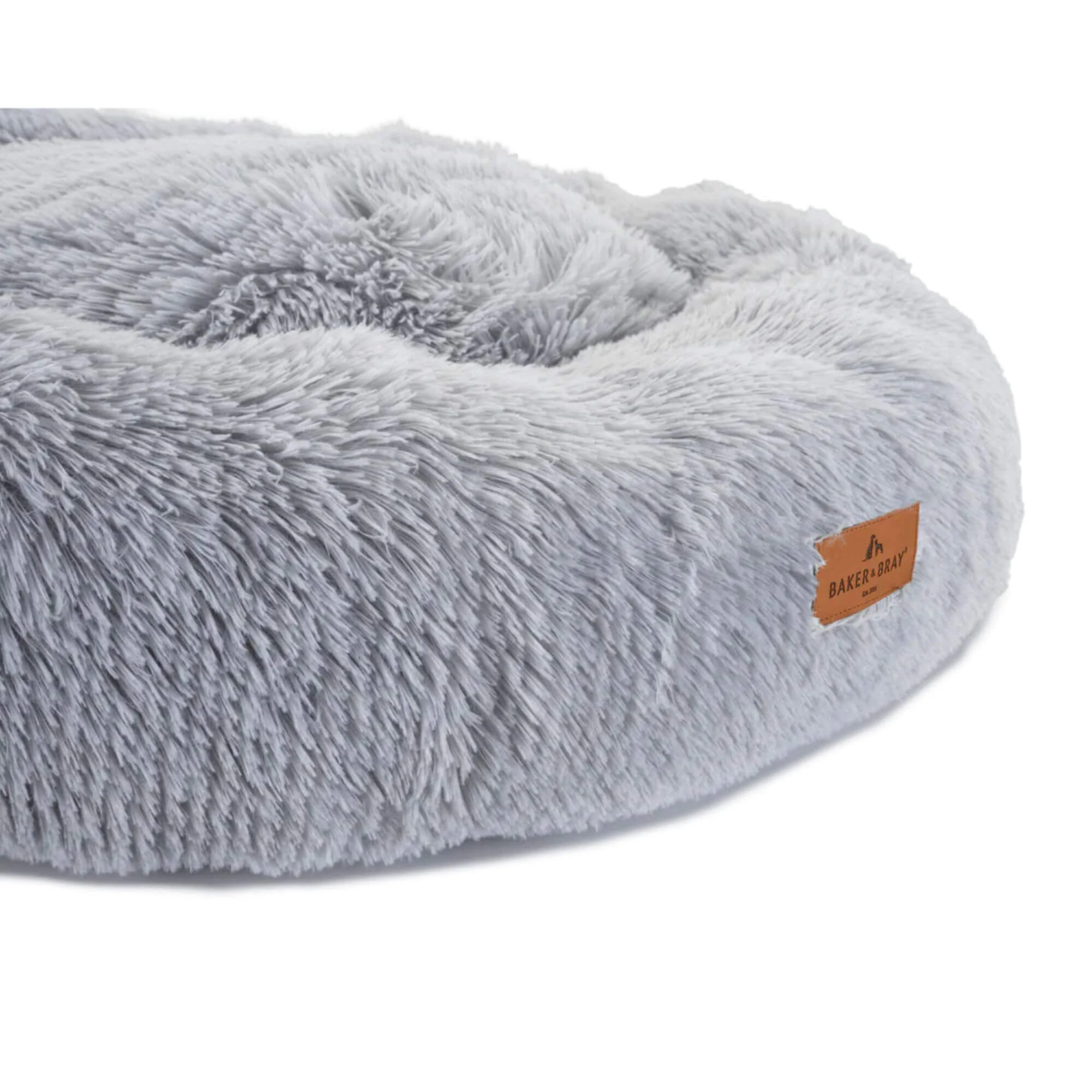 Baker & Bray Calming Donut Dog Bed - Light Grey - Image 5
