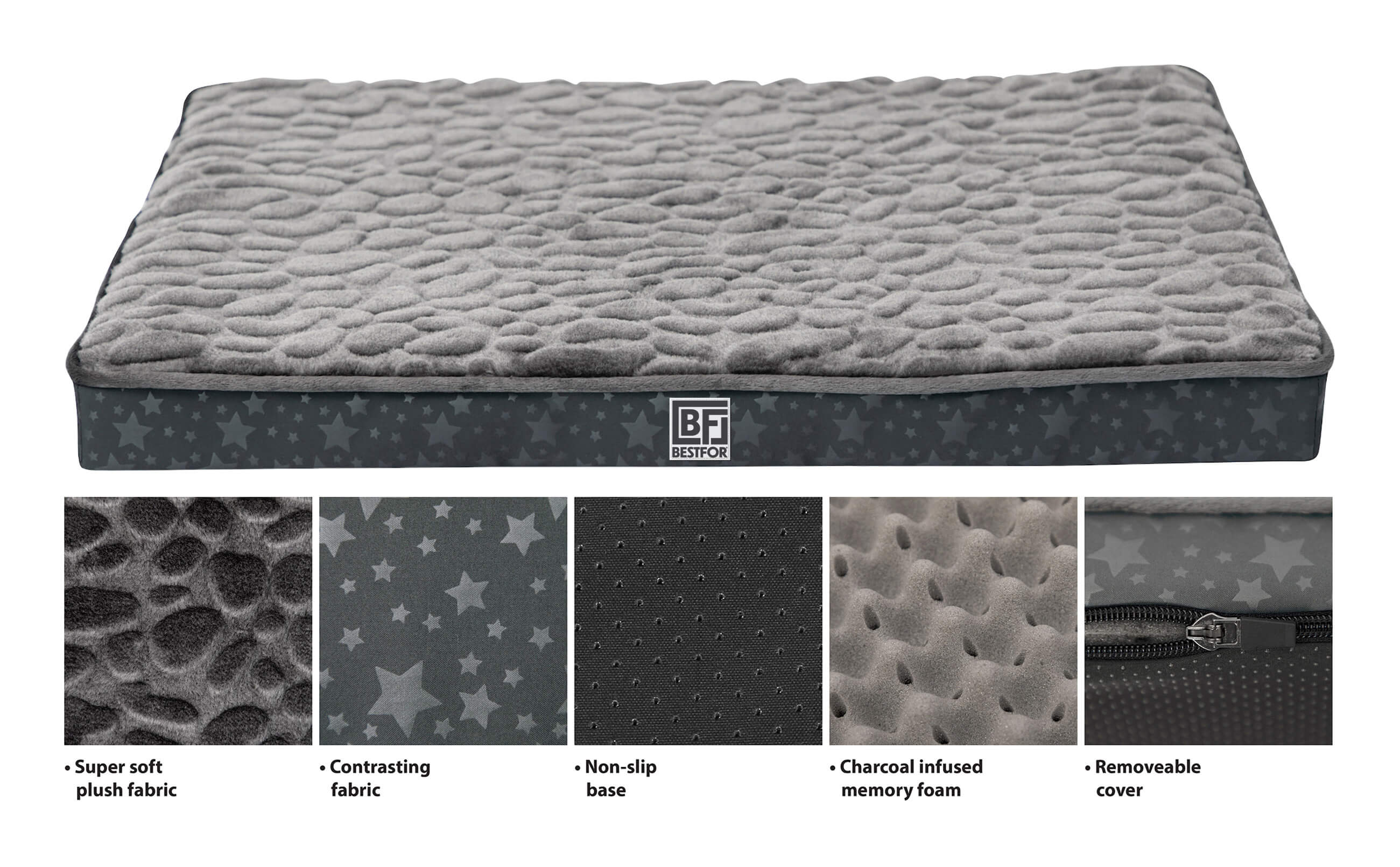 Bestfor Dog Bed with Charcoal Infused Eggcrate Memory Foam - Image 5