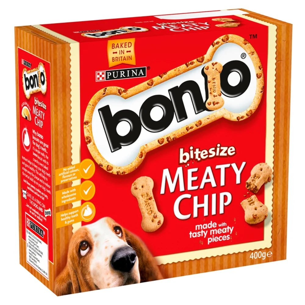 Bonio Meaty Chip Bite-Size Biscuits 400g x 5 Packs - Image 2