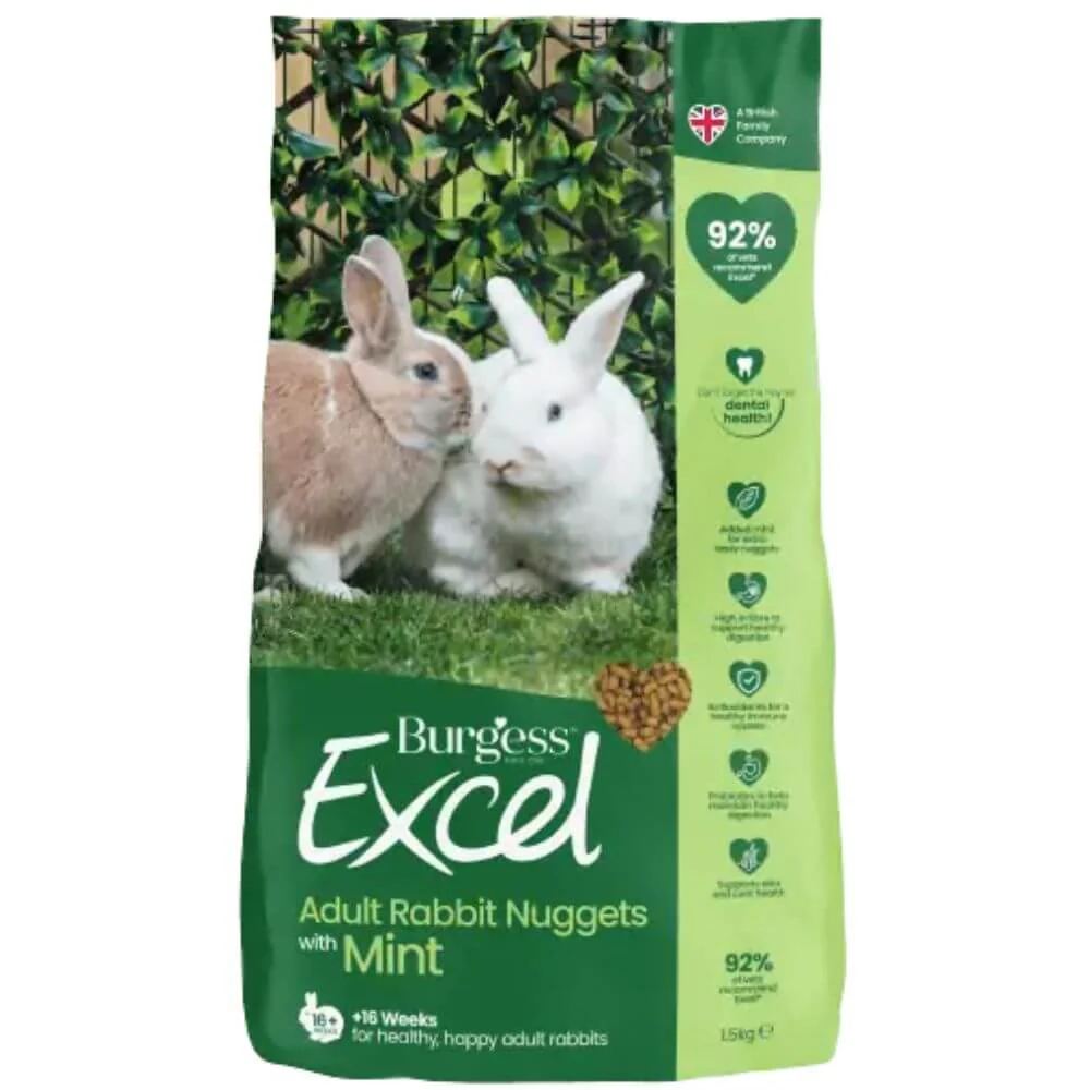 Burgess Excel Adult Rabbit Nuggets with Mint 4 x 1.5kg - Image 5