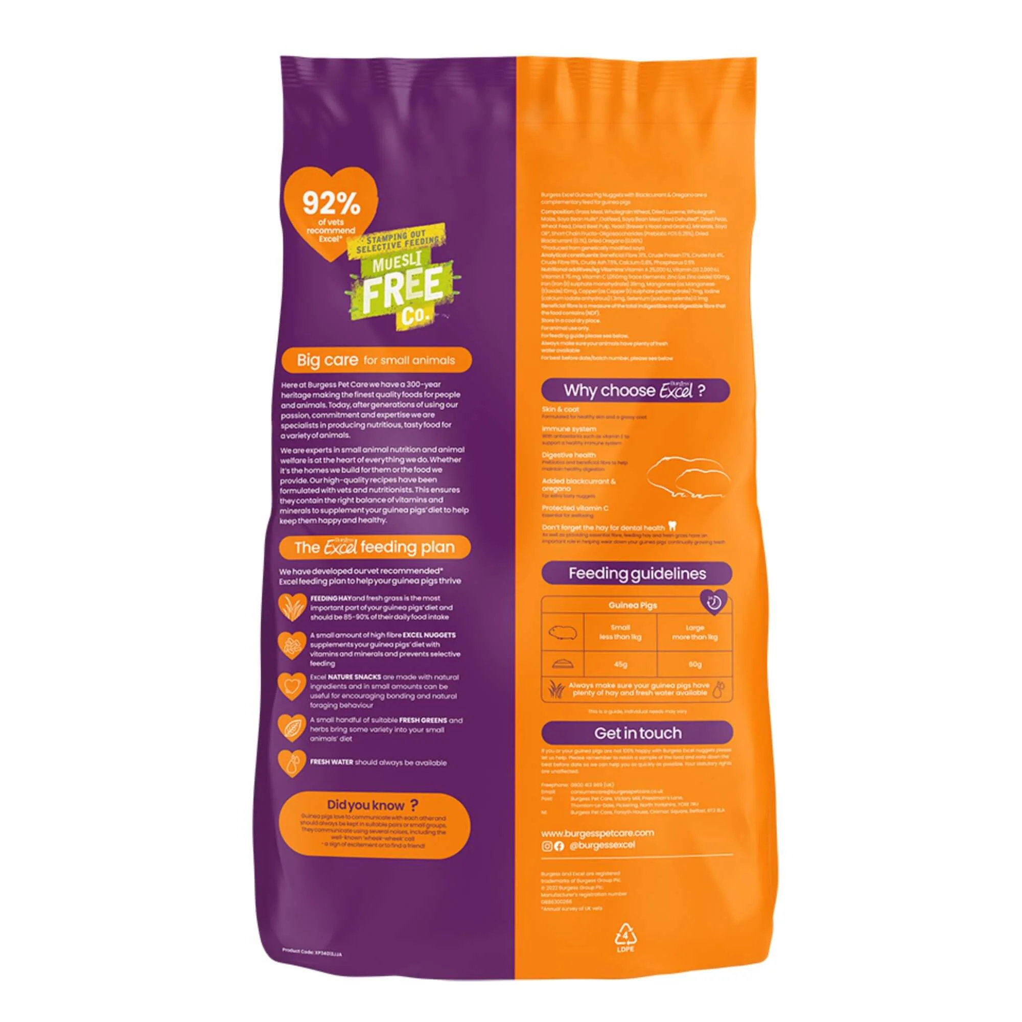 Burgess Excel Guinea Pig Nuggets Blackcurrant & Oregano 10kg - Image 2