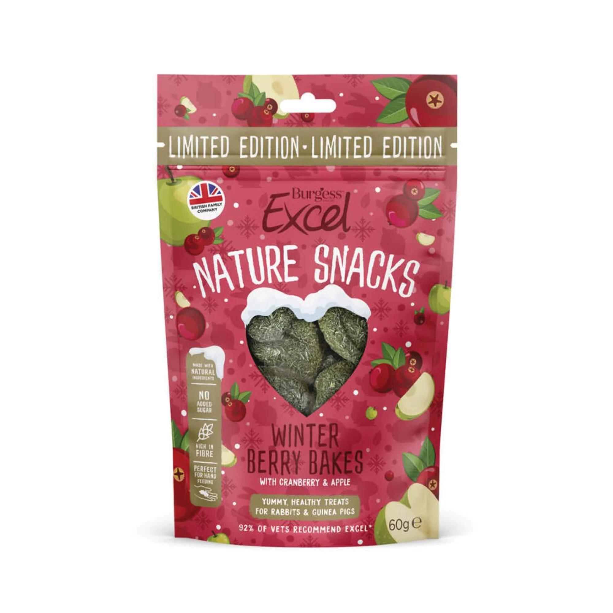 Burgess Excel Nature Snacks Winter Berry Bakes 12 x 60g - Image 2