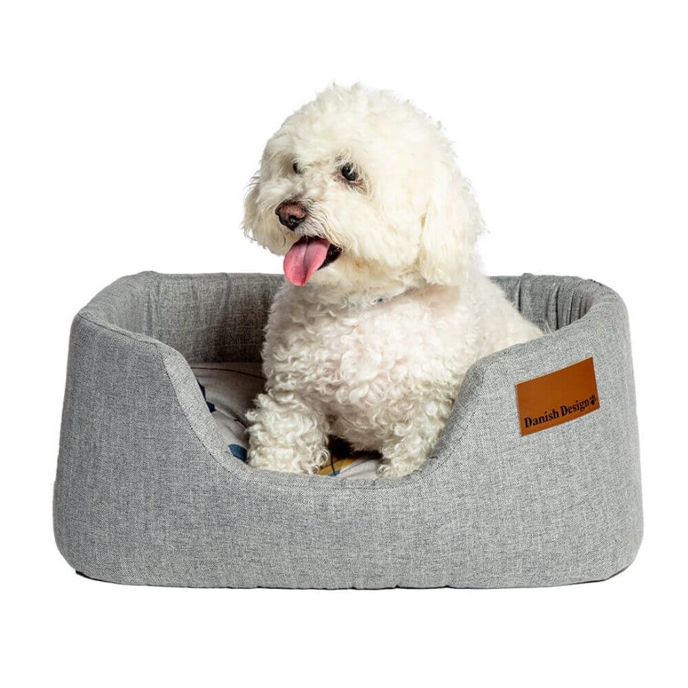 Danish Design Colour Block Silver Lux Slumber Dog Bed - Image 2