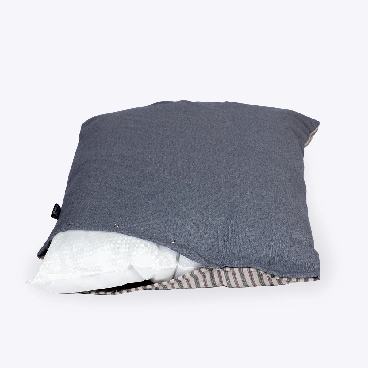Danish Design Rustic Stripes Demin Deep Duvet Dog Bed - Image 3