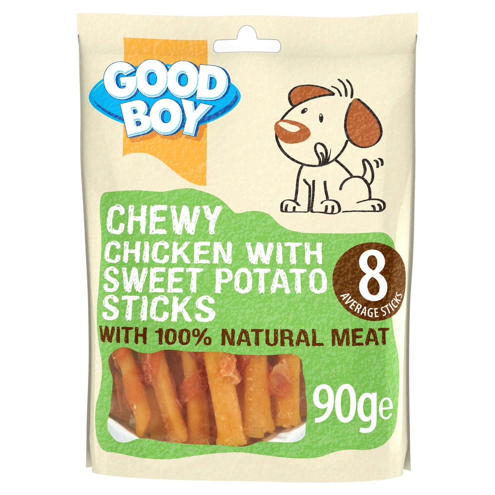 Good Boy Chewy Dog Treats Chicken with Sweet Potato Sticks 90g x 10 Packs - Image 2