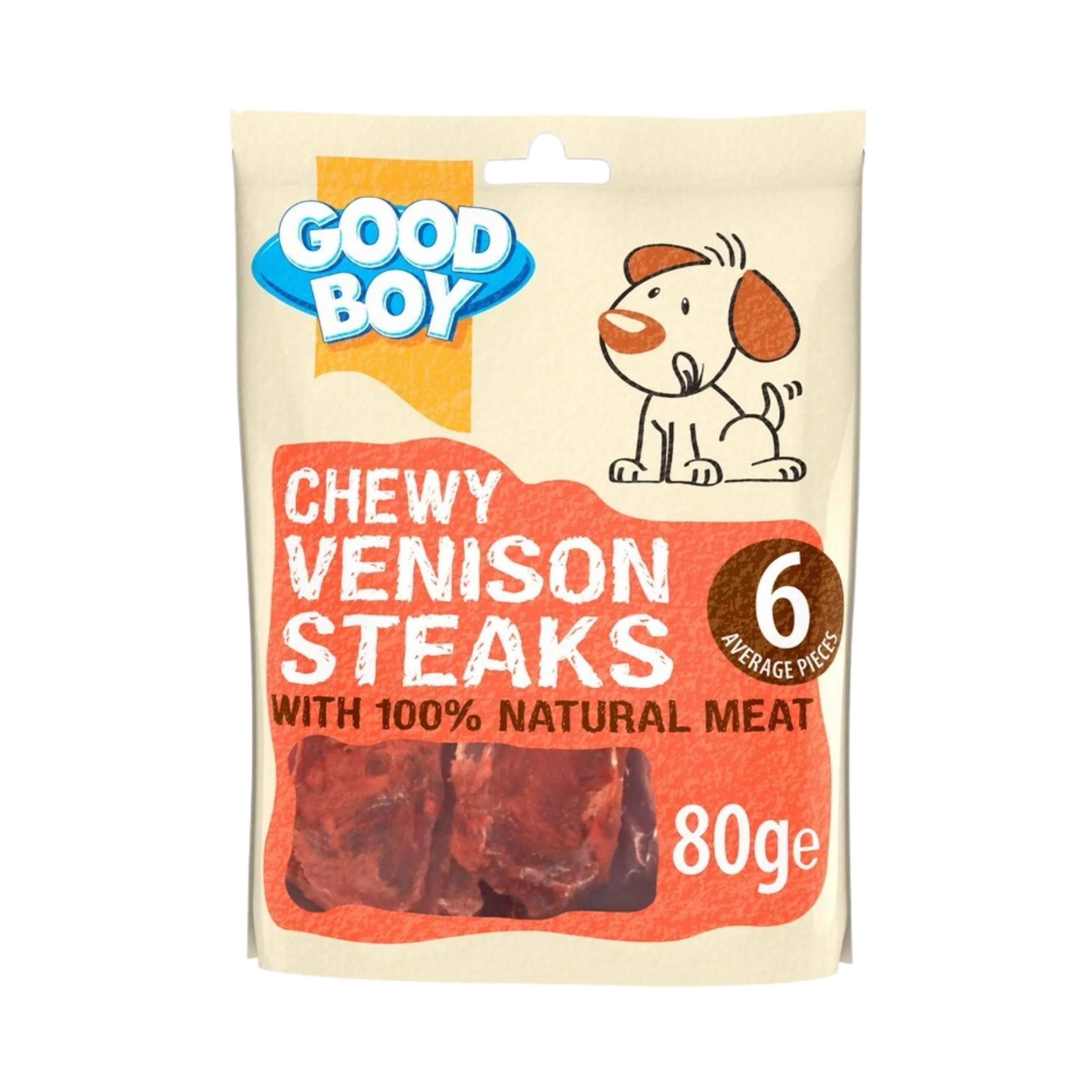Good Boy Chewy Venison Steaks Dog Treats 80g x 12 Packs - Image 6