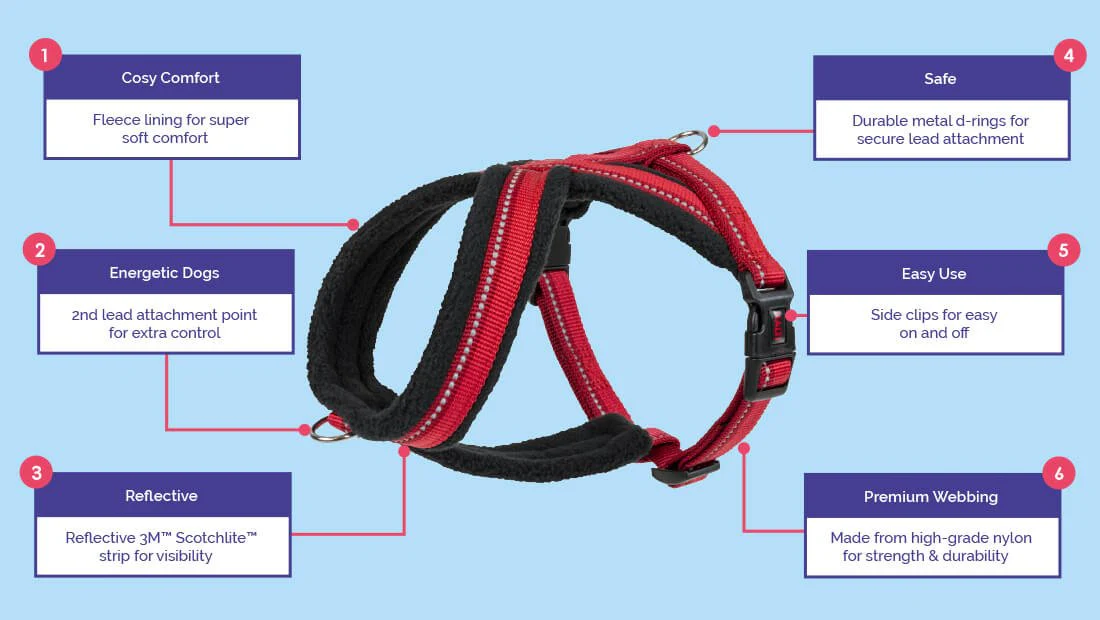 Halti Comfy Dog Harness in Red - Image 2