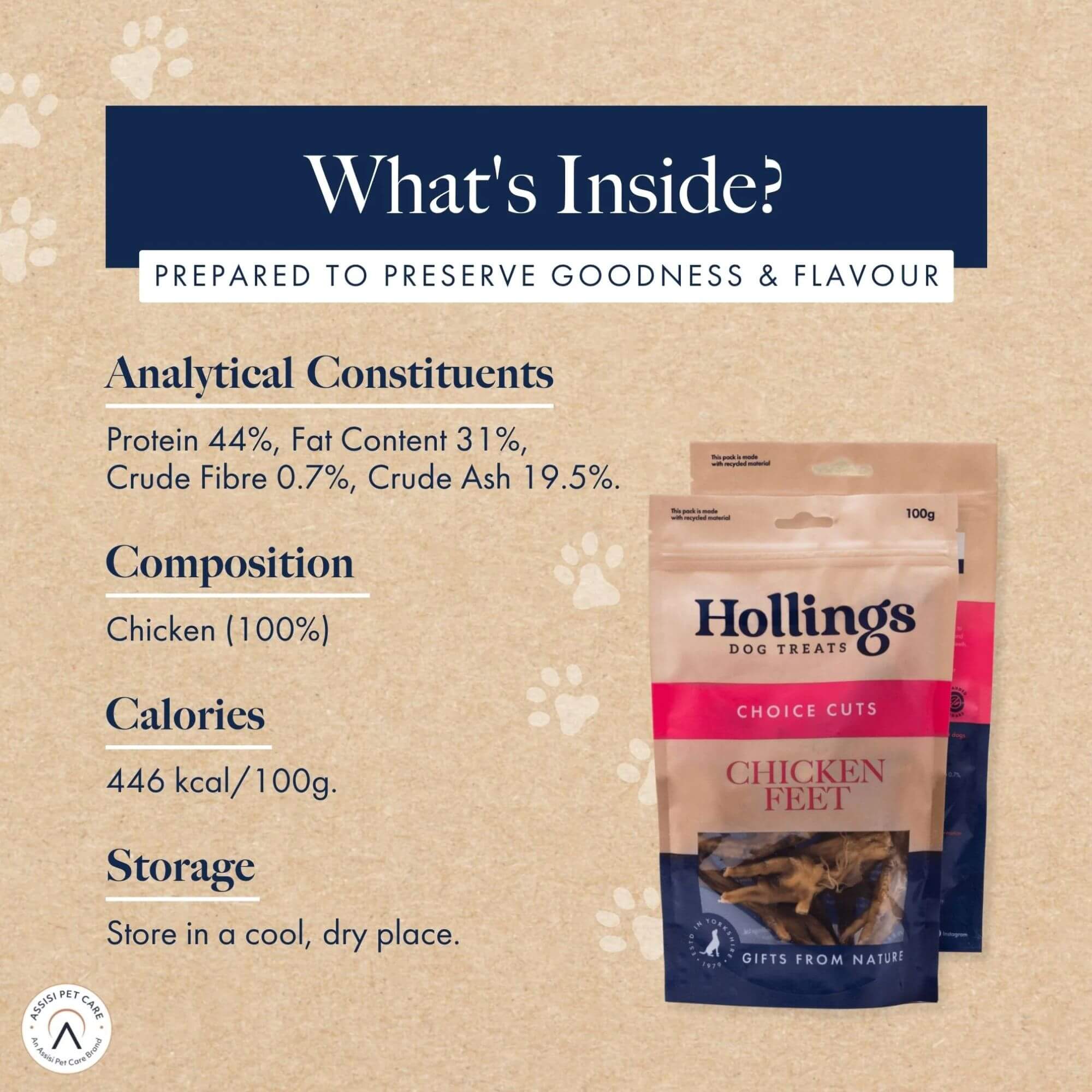 Hollings Chicken Feet Dog Treats 2kg - Image 3