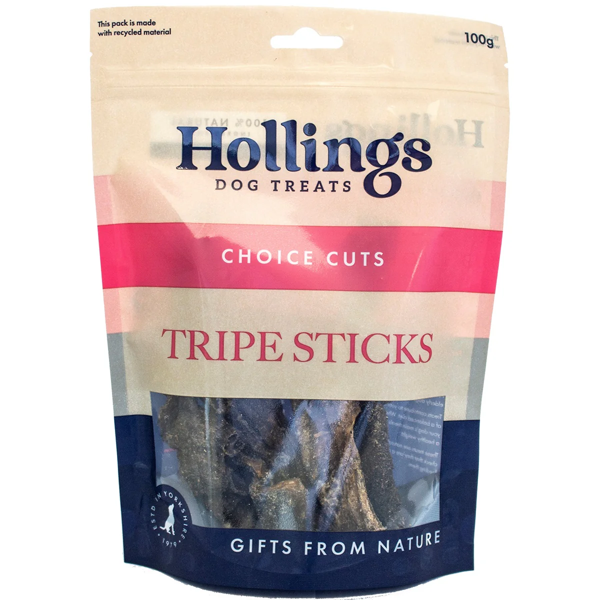 Hollings Tripe Sticks Dog Treats 100g x 10 Packs - Image 2