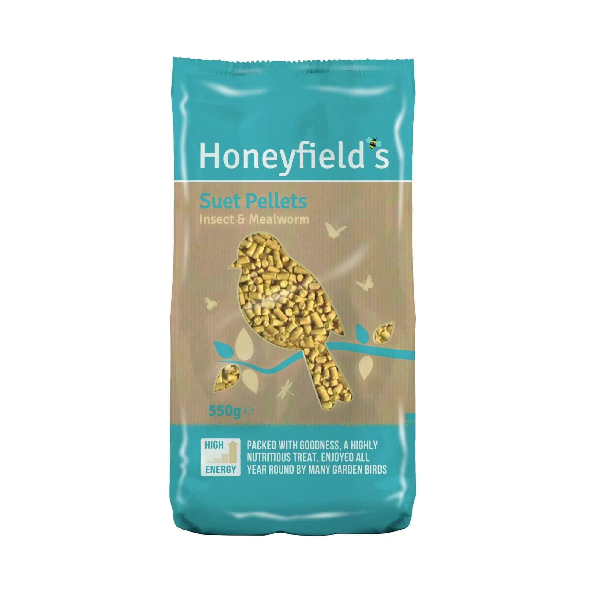Honeyfield's Mealworm & Insect Suet Pellets 8 x 550g - Image 2