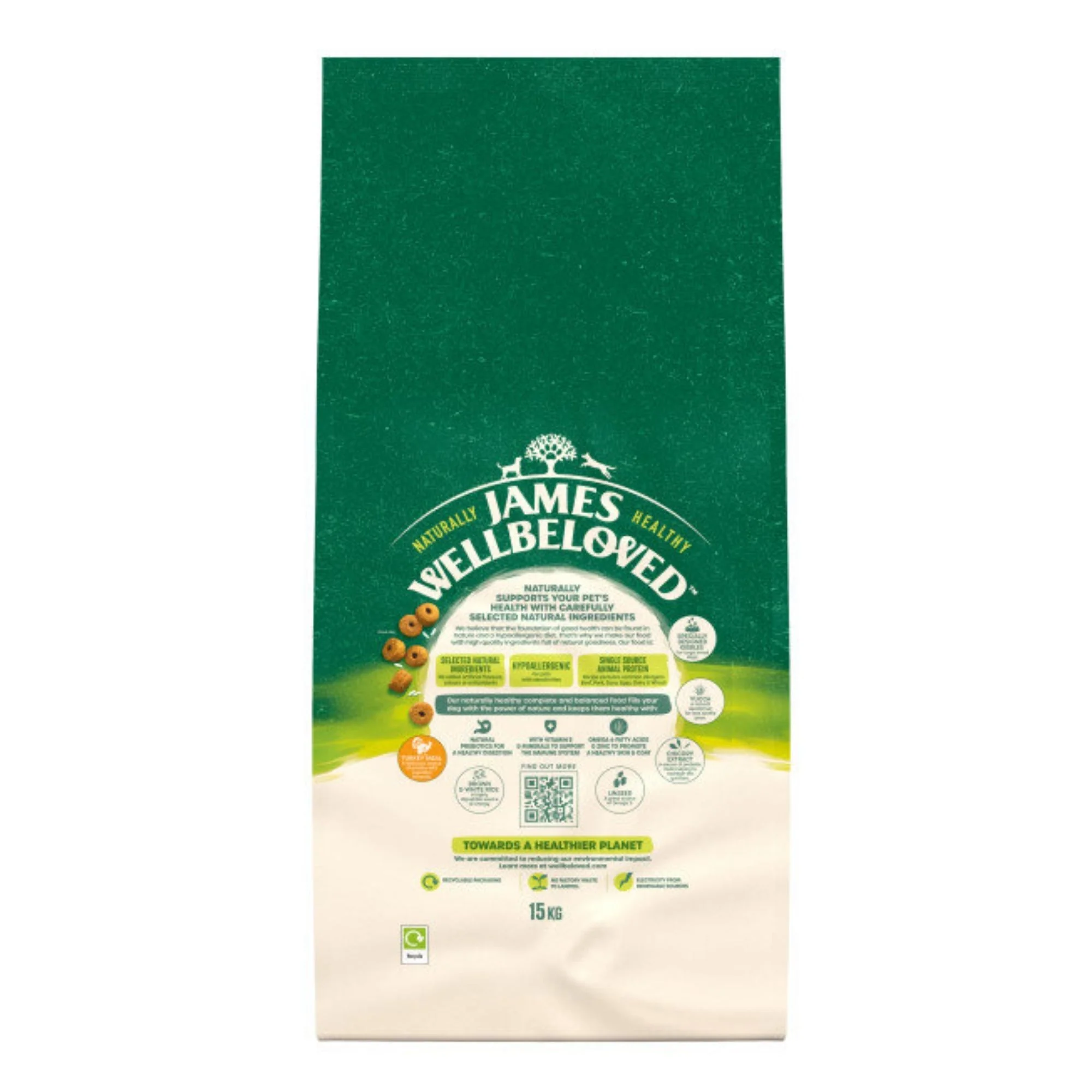 James Wellbeloved Adult Large Breed Turkey & Rice 15kg - Image 3