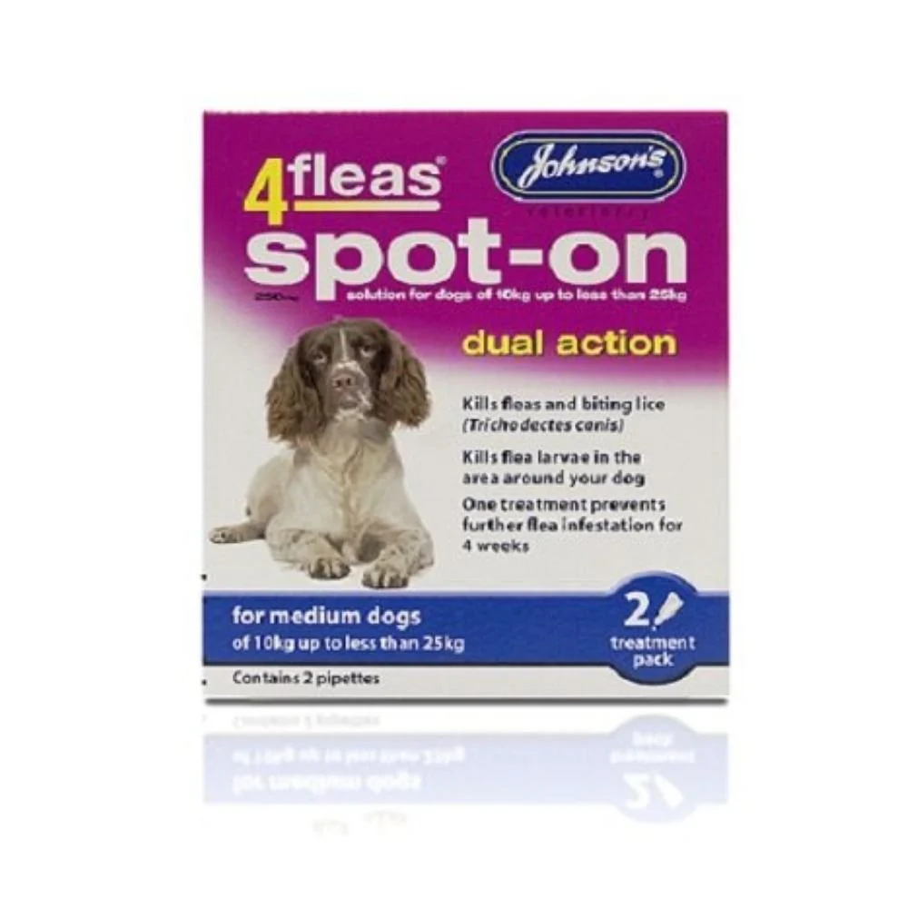 Johnsons 4Fleas Spot On Dual Action Dogs 2 x 6 Treatments - Image 3