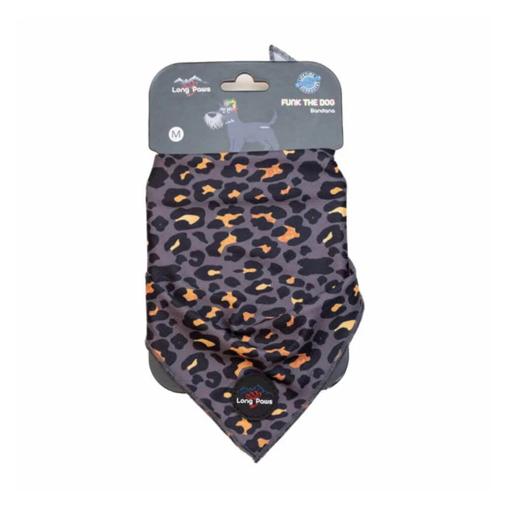 Long Paws Funk The Dog Bandana in Gold Black Leopard - Image 3