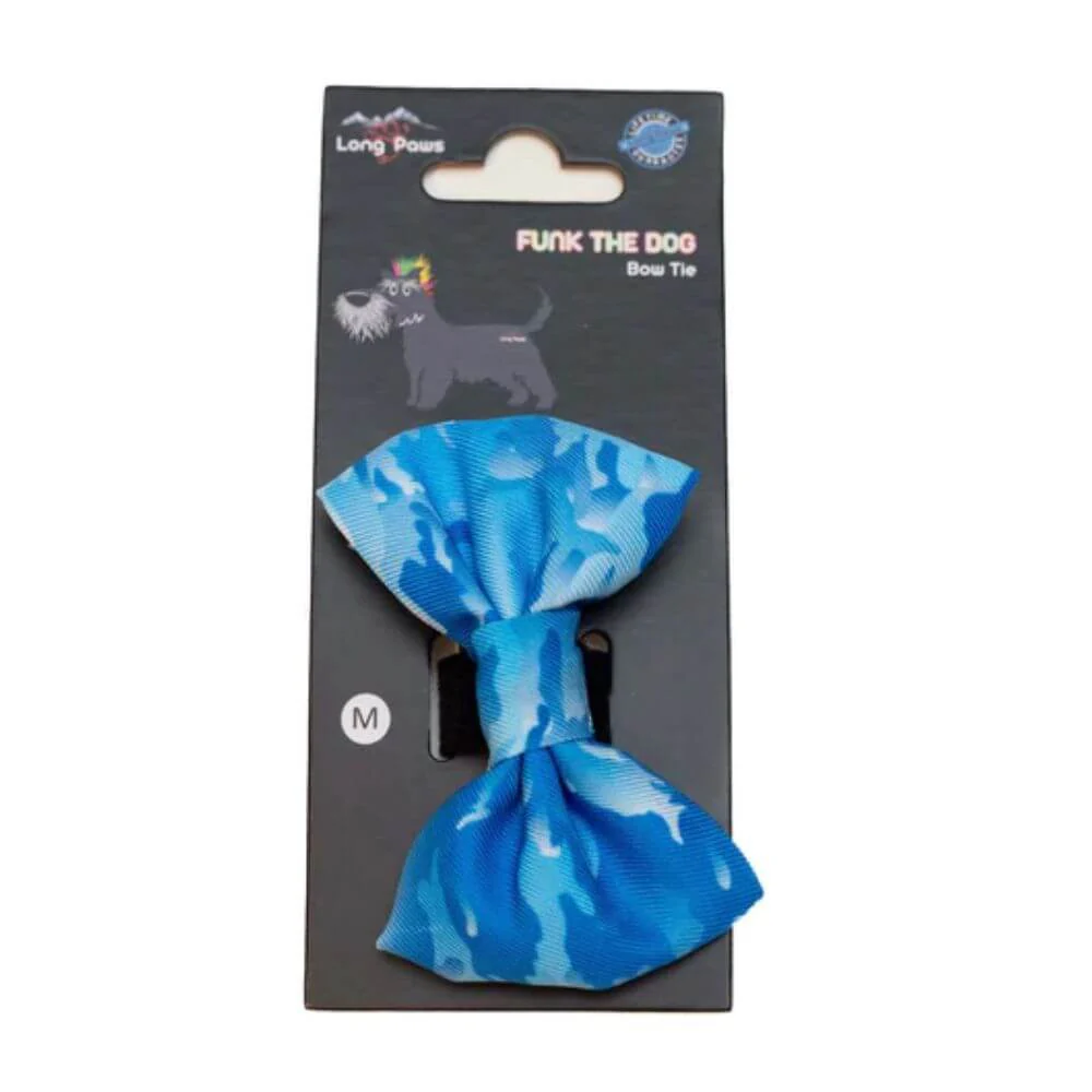 Long Paws Funk The Dog Bow Tie in Blue Camo - Image 2