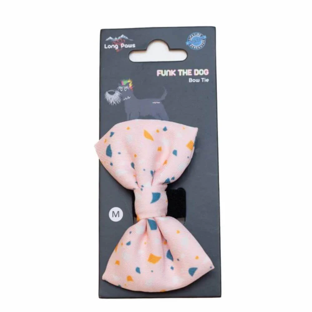 Long Paws Funk The Dog Bow Tie in Terrazo Pink - Image 2