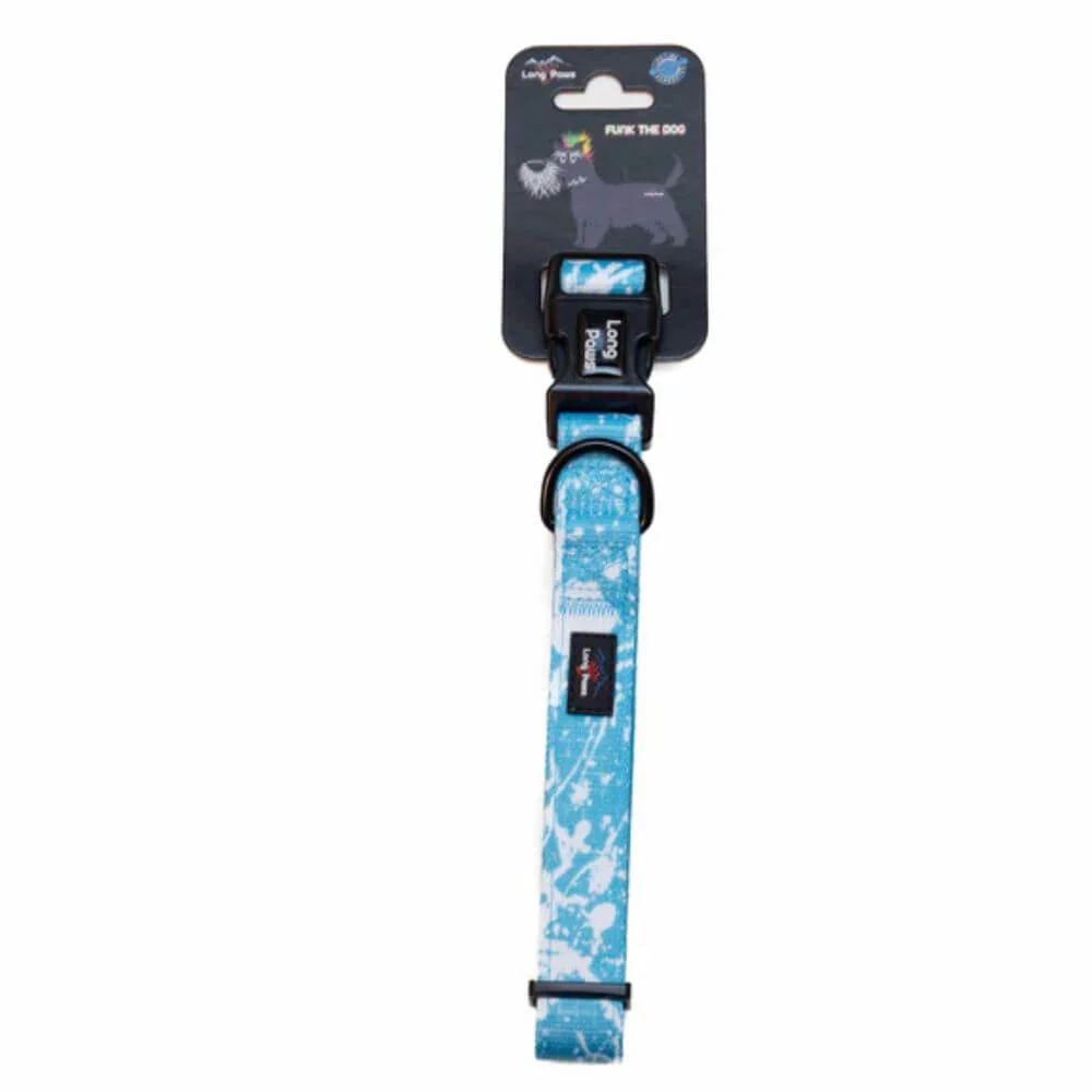 Long Paws Funk The Dog Collar in Blue Tie Dye - Image 2