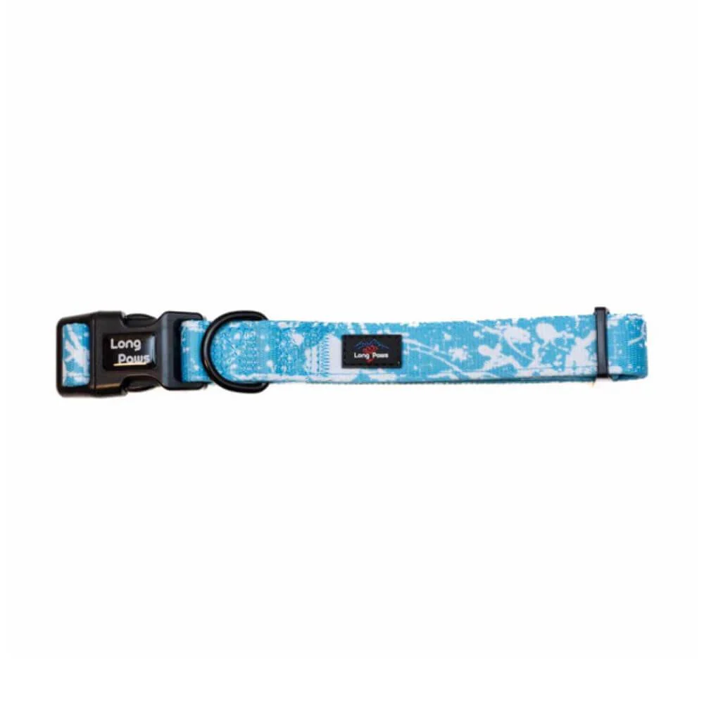 Long Paws Funk The Dog Collar in Blue Tie Dye - Image 3