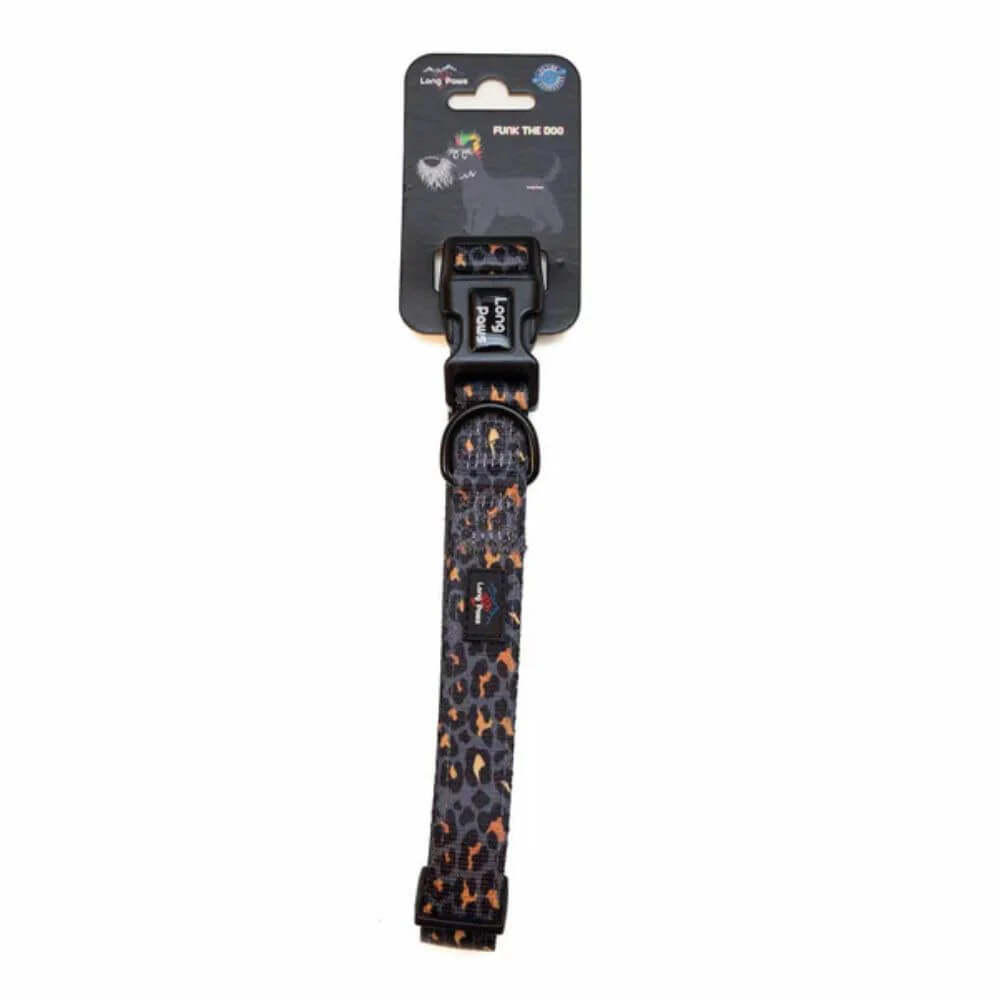 Long Paws Funk The Dog Collar in Gold Black Leopard - Image 3