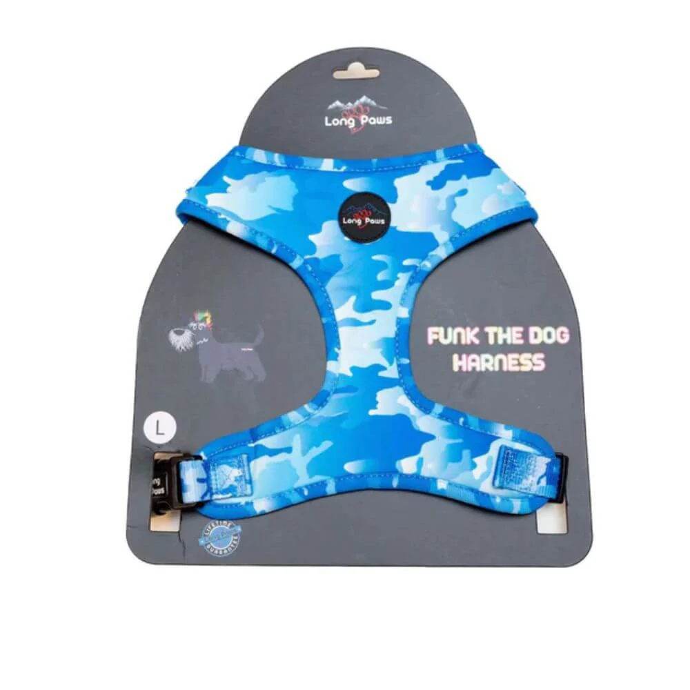 Long Paws Funk The Dog Harness in Blue Camo - Image 3