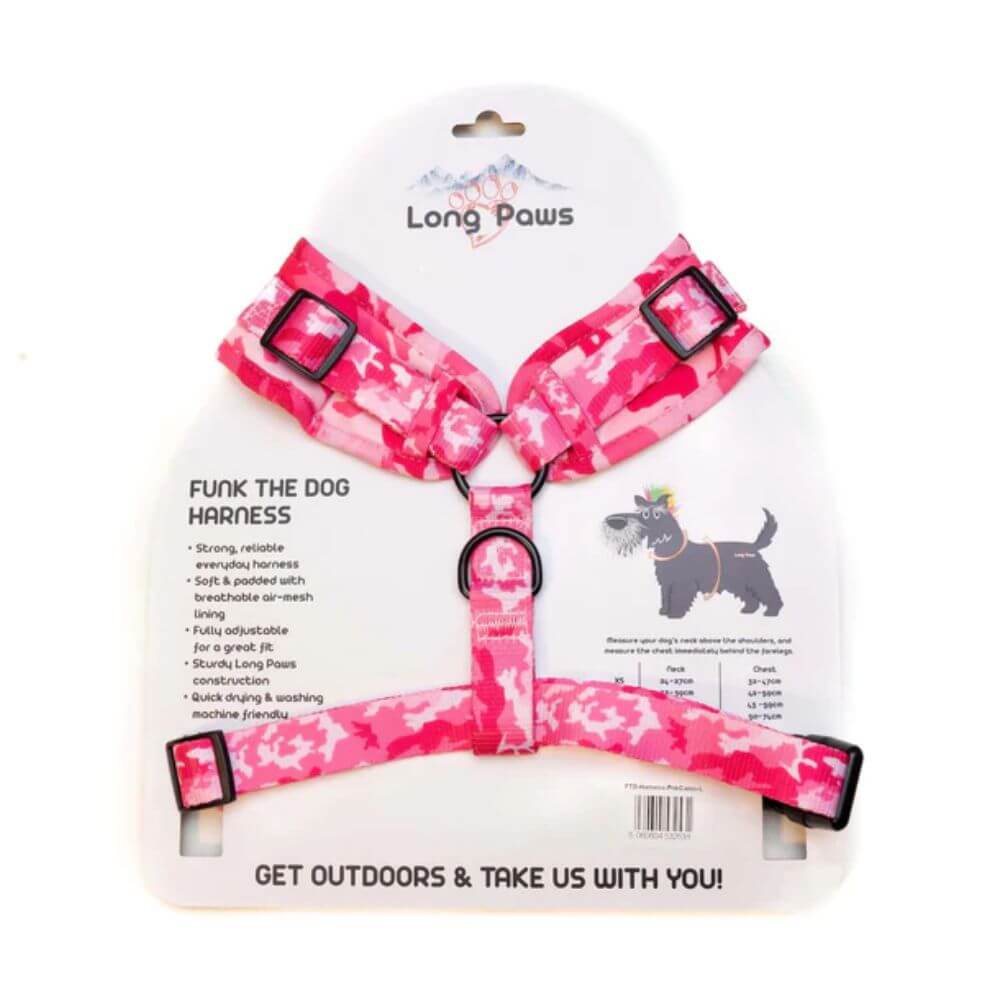 Long Paws Funk The Dog Harness in Pink Camo - Image 4