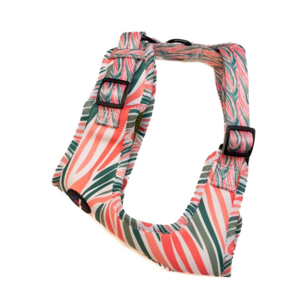Long Paws Funk The Dog Harness in Pink Green Zebra - Image 2