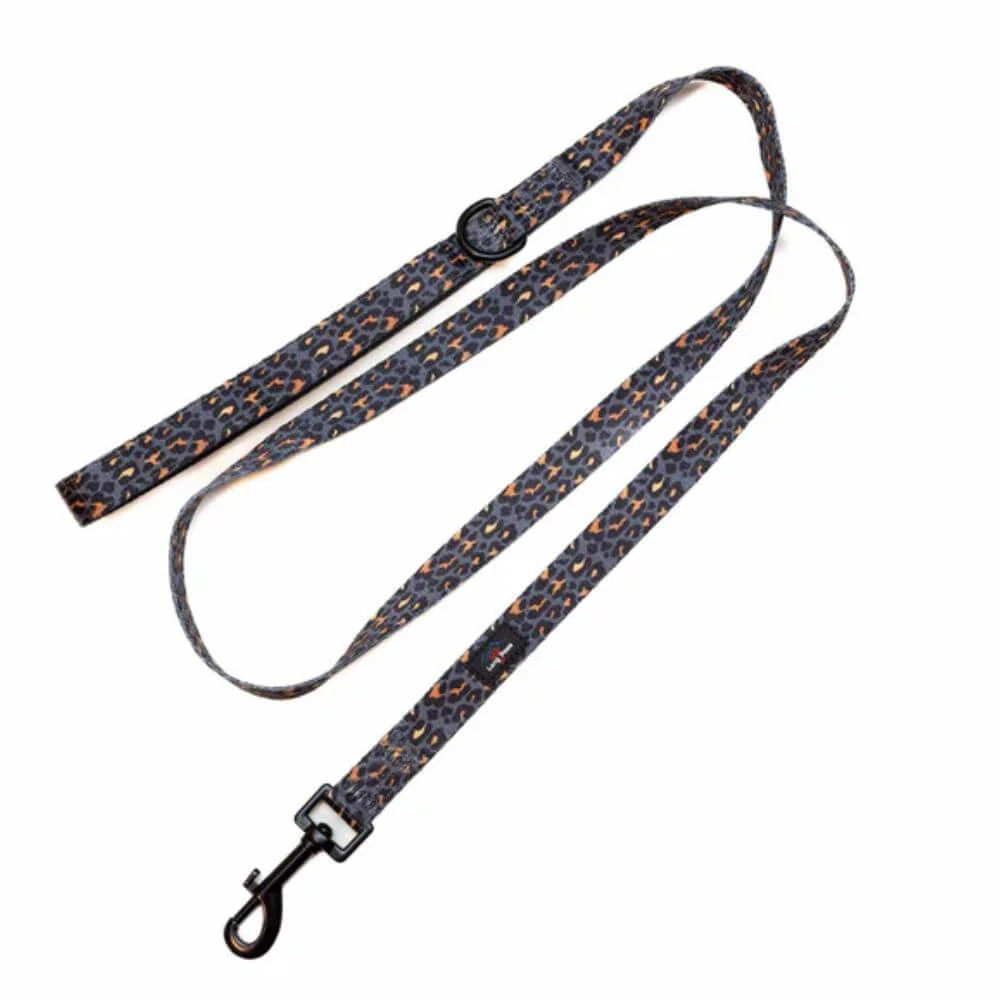 Long Paws Funk The Dog Lead in Gold Black Leopard - Image 3