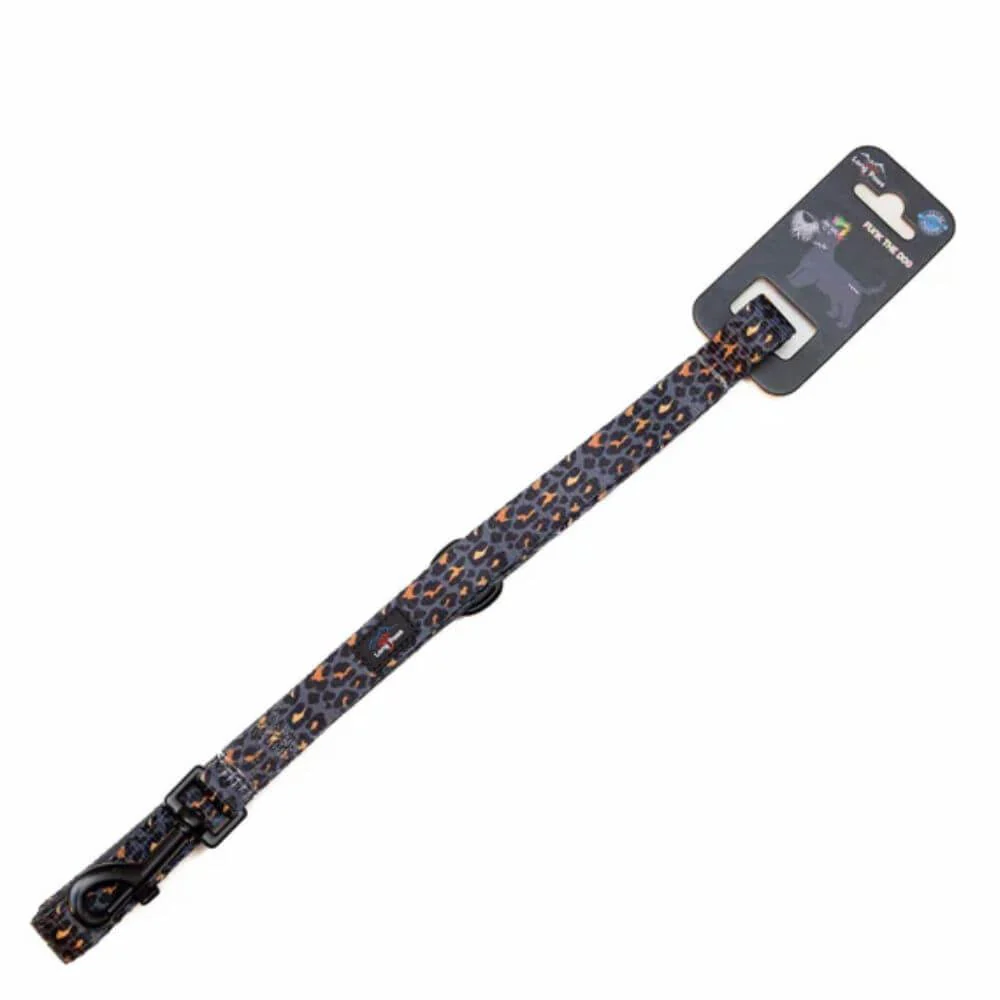 Long Paws Funk The Dog Lead in Gold Black Leopard - Image 4