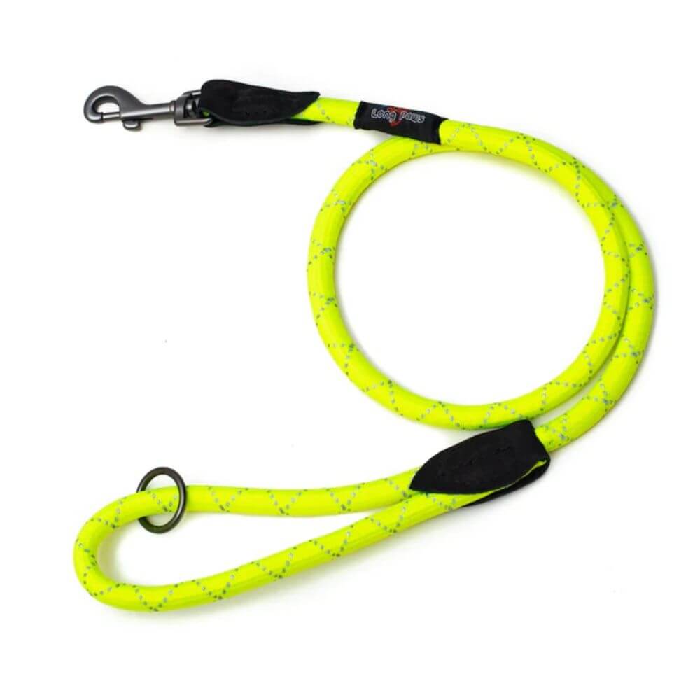 Long Paws Neon Collar & Reflective Rope Lead Dog Walking Set - Image 3