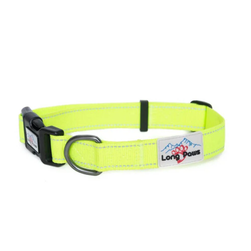 Long Paws Neon Collar & Reflective Rope Lead Dog Walking Set - Image 4