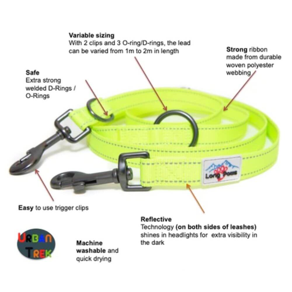 Long Paws Neon Collar & Reflective Training Lead Dog Walking Set - Image 5