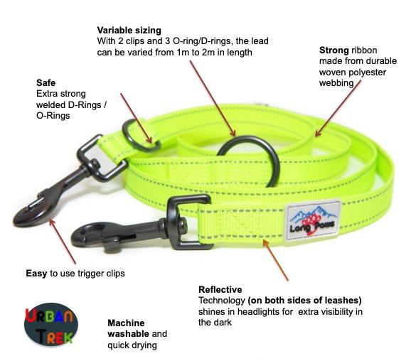 Long Paws Urban Trek Neon Training Lead - Image 2