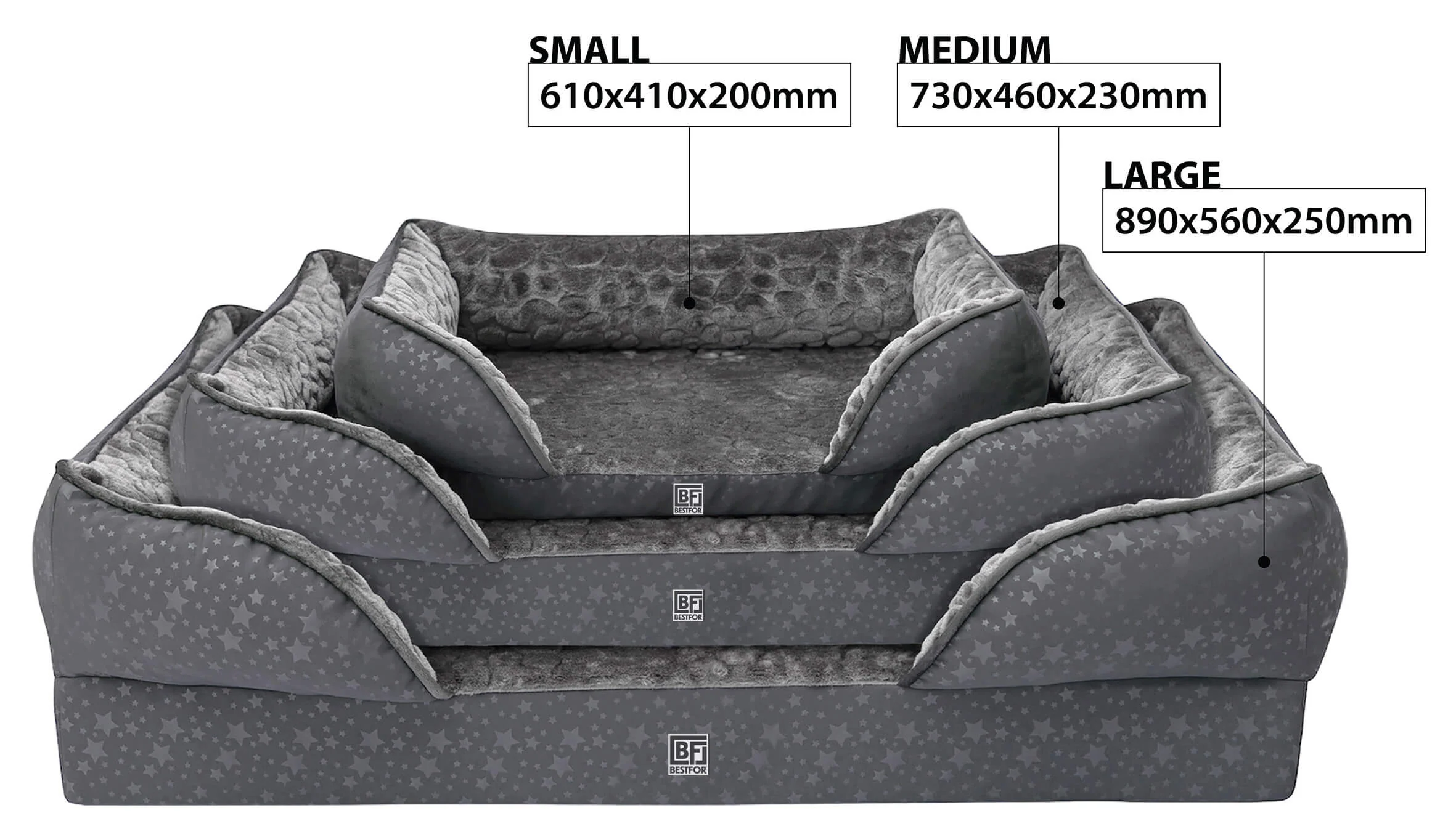 Orthopedic Dog Sofa Bed with Bamboo & Charcoal Infused Memory Foam - Image 5