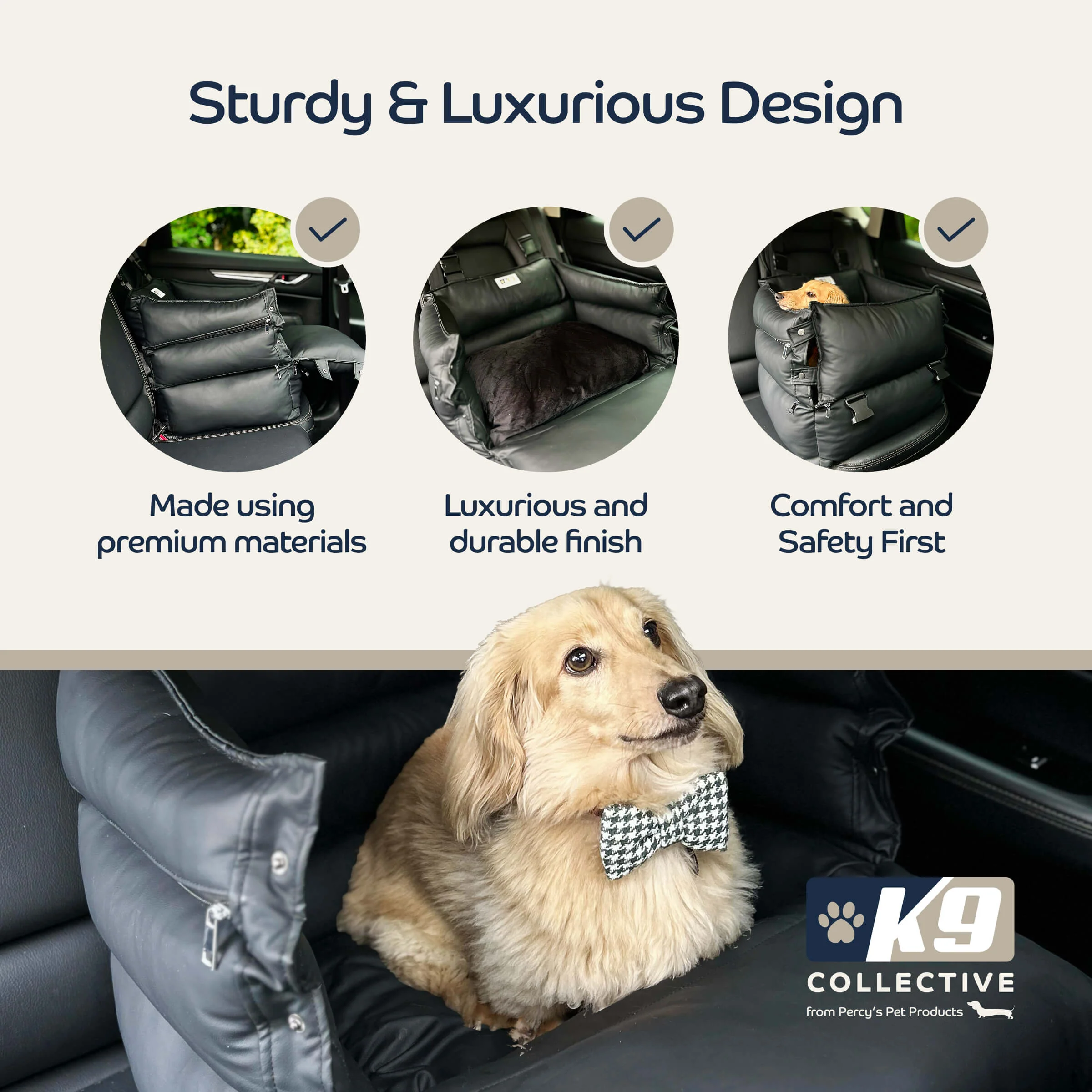Deluxe Padded Dog Car Booster Seat - Image 4