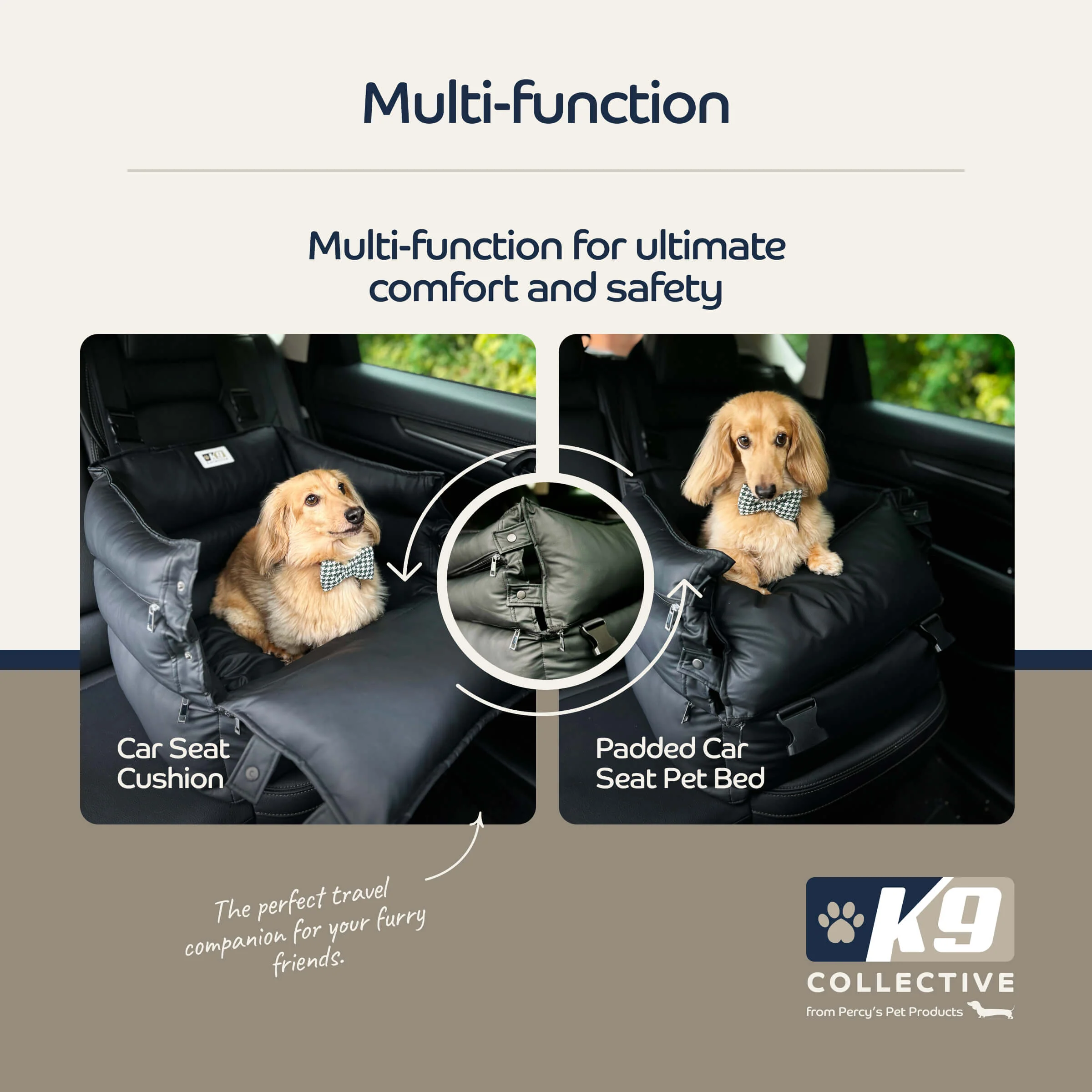 Deluxe Padded Dog Car Booster Seat - Image 5