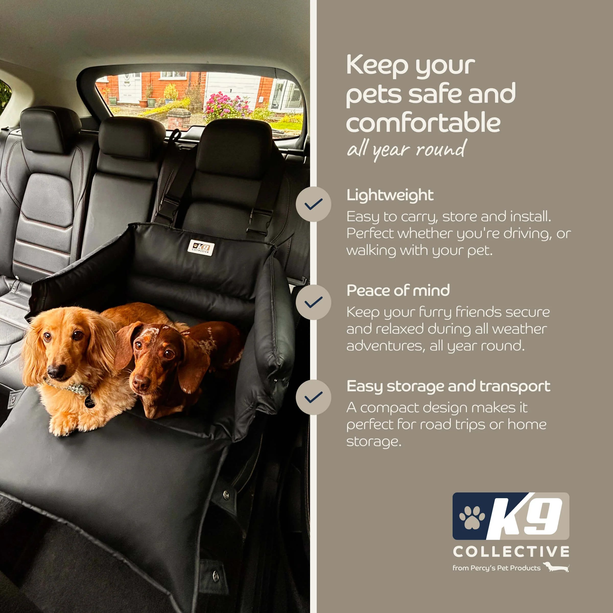 Deluxe Padded Dog Car Booster Seat - Image 6