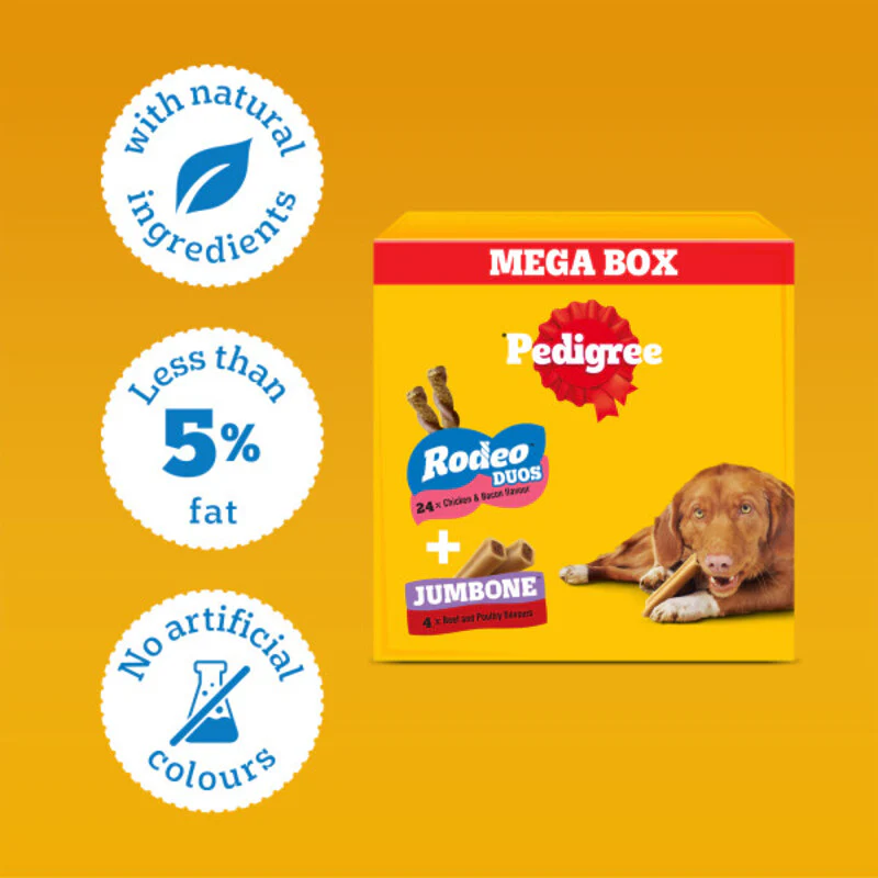 Pedigree Rodeo Duos x 24 & Jumbone x 4 Mega Pack Dog Treats - Image 2