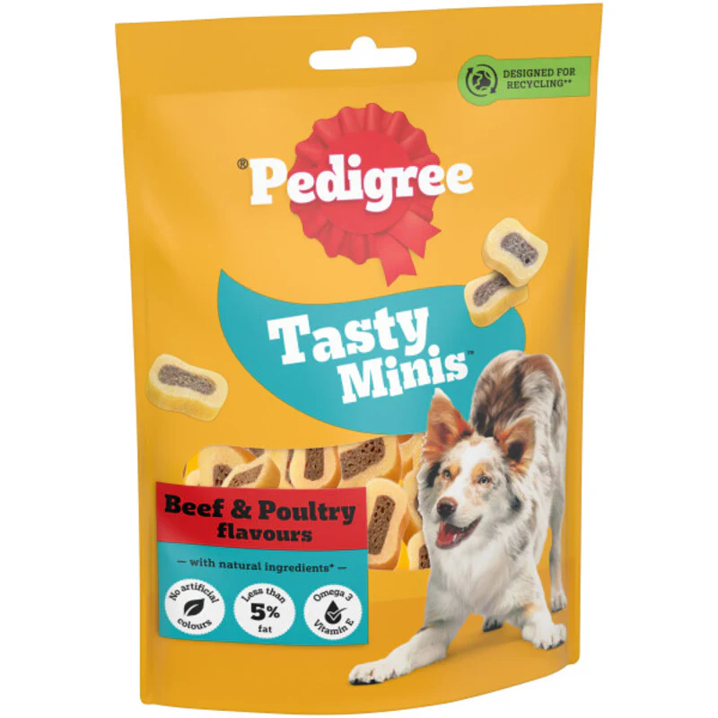 Pedigree Tasty Minis Chewy Slices Beef & Poultry Dog Treats 155g x 8 Packs - Image 5