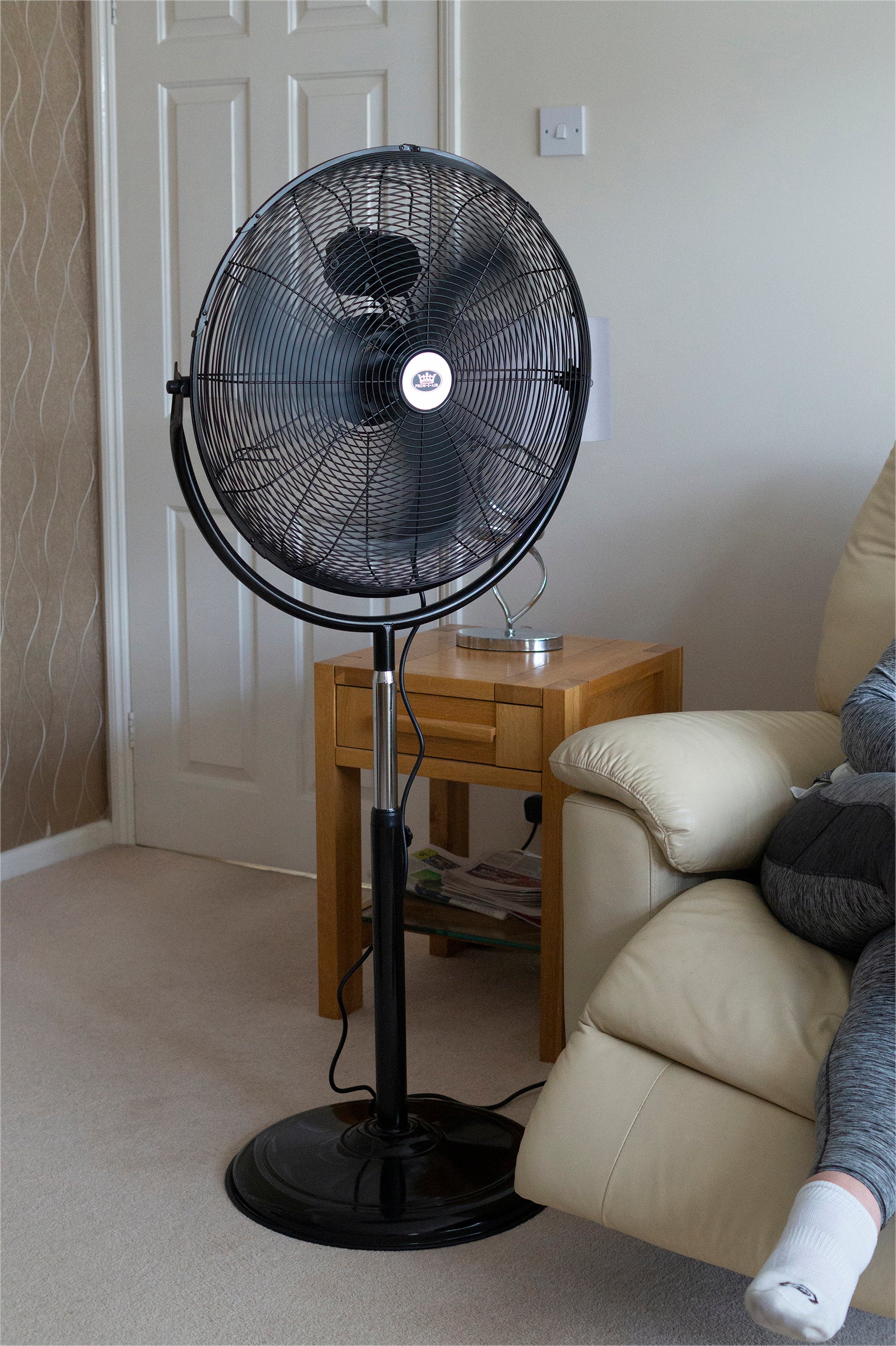 Prem-I-Air 120W 3 Speed 20-inch 360 Degree Pedestal Fan - Black/Silver - EH1864 - Image 6