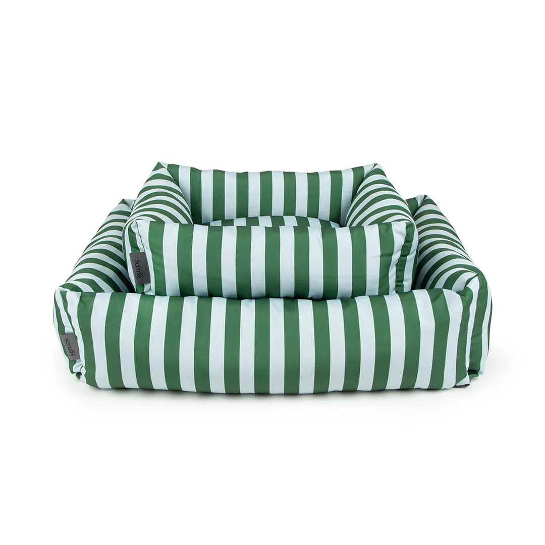 Scruffs Amalfi Striped Box Dog Bed in Green - Image 2