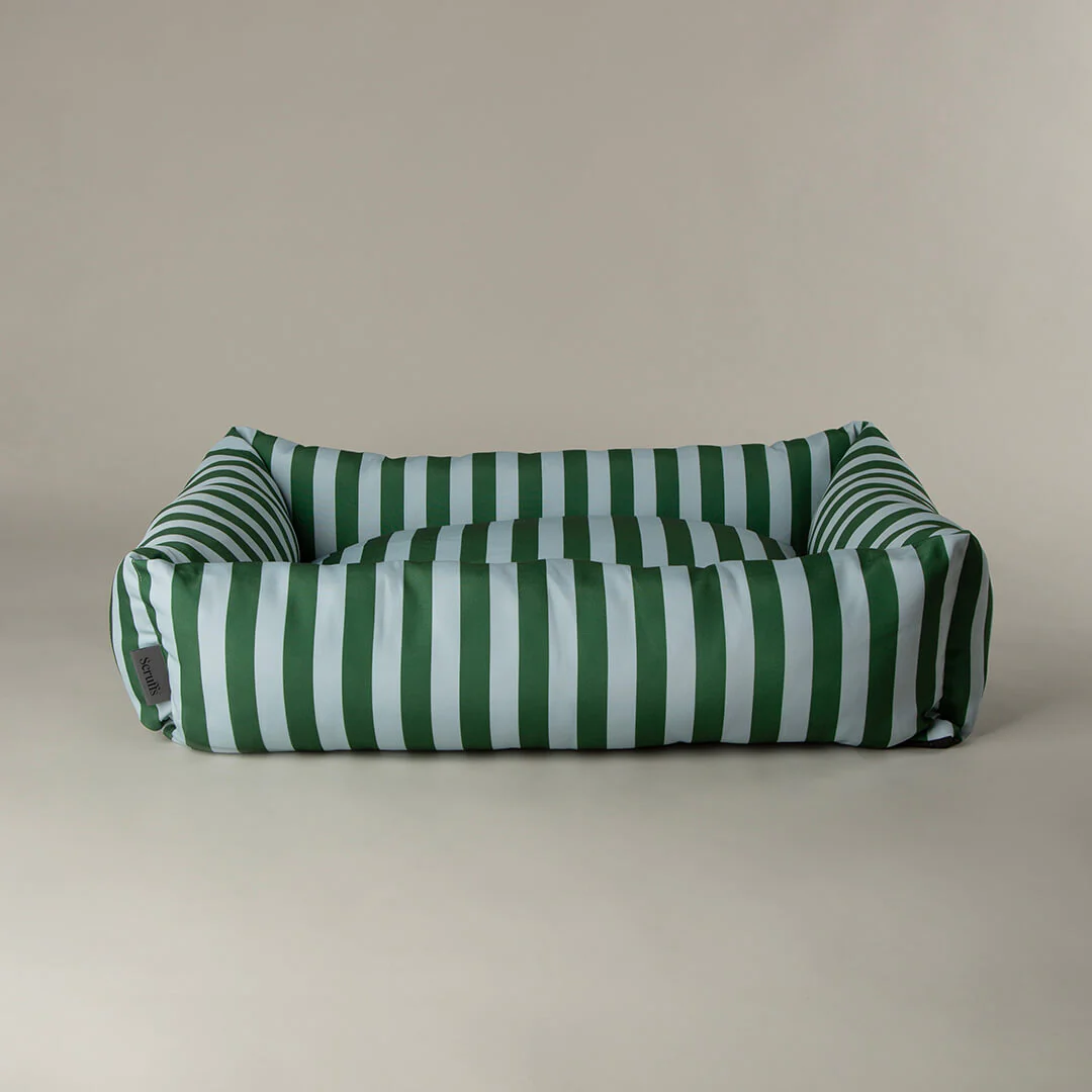 Scruffs Amalfi Striped Box Dog Bed in Green - Image 3