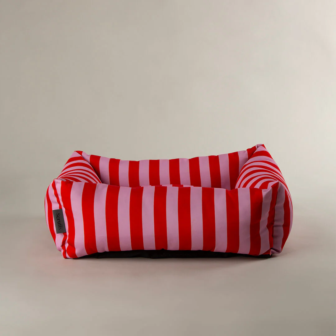 Scruffs Amalfi Striped Box Dog Bed in Pink - Image 4