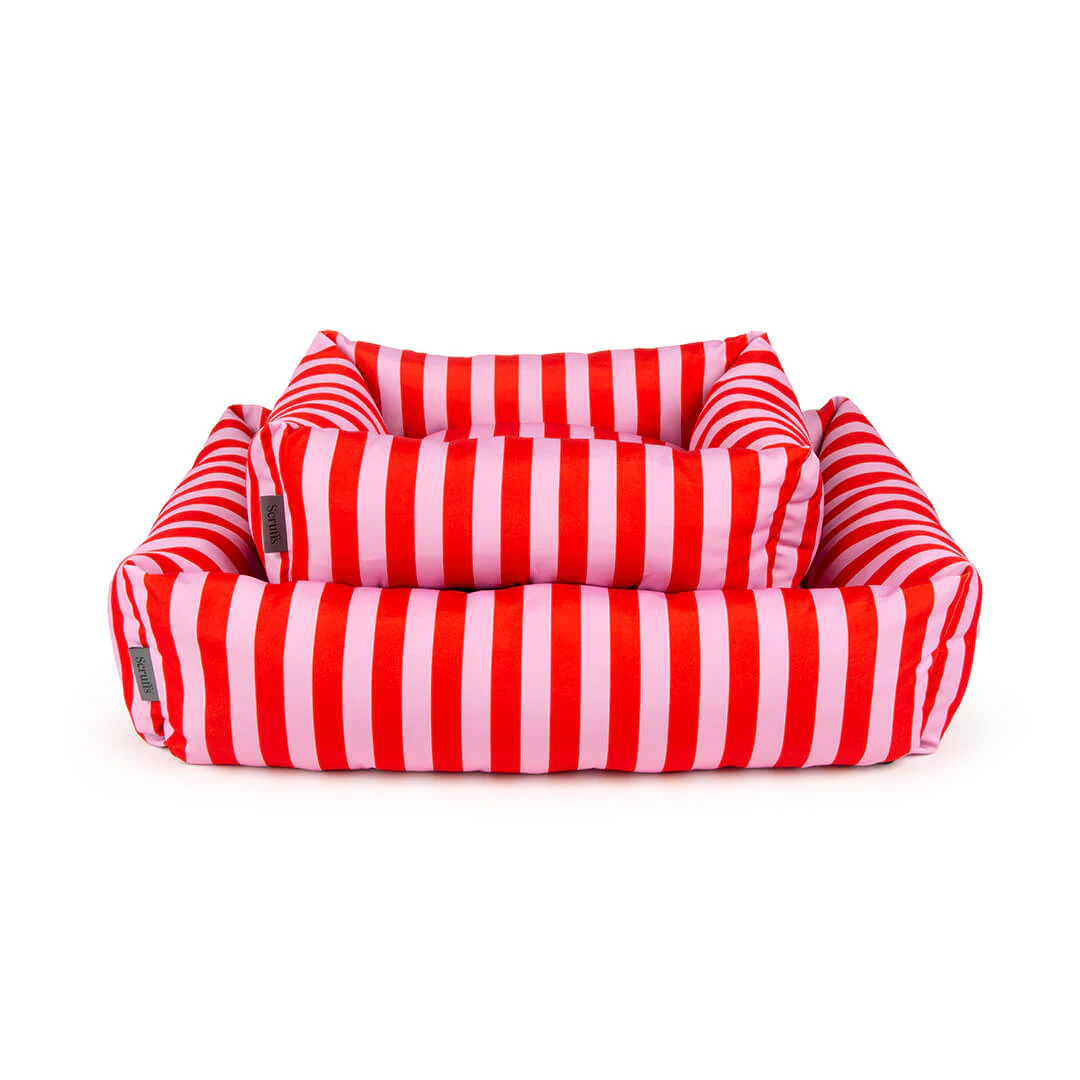 Scruffs Amalfi Striped Box Dog Bed in Pink - Image 9