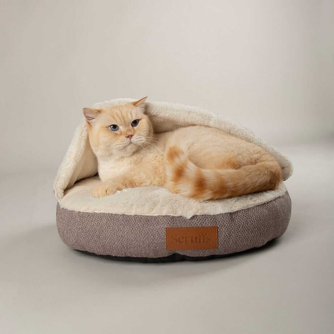 Scruffs Seattle Burrow Cat Bed - Stone Grey - Image 4
