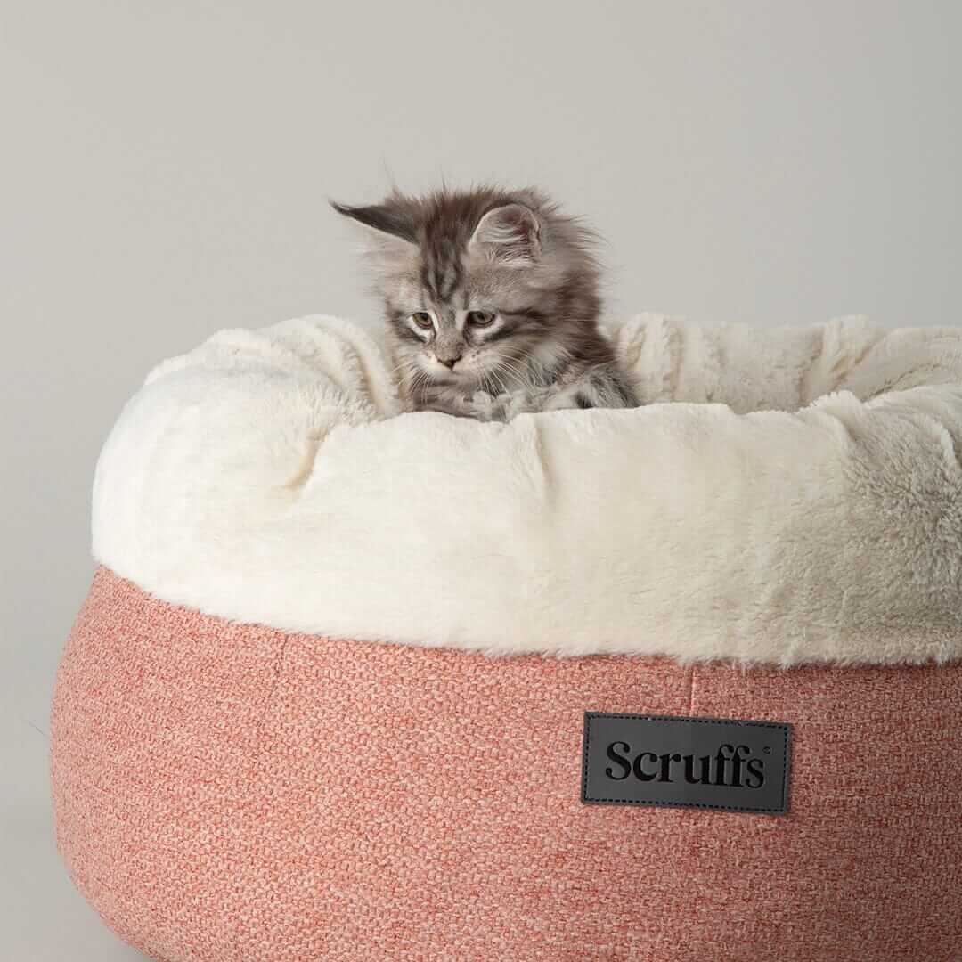 Scruffs Seattle Sanctuary Deep Round Cat Bed - Coral Pink - Image 5