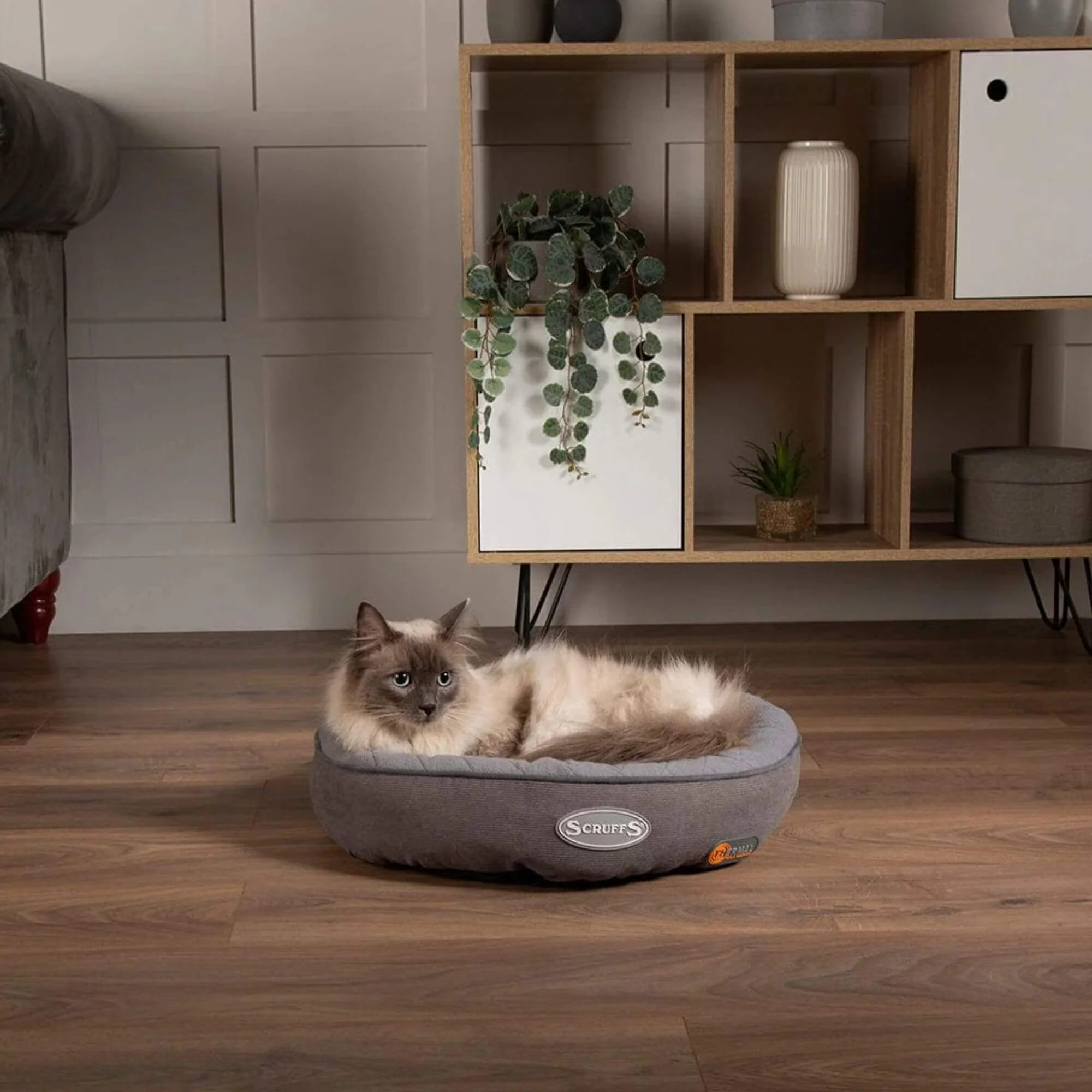 Scruffs Thermal Ring Cat Bed in Grey - Image 3
