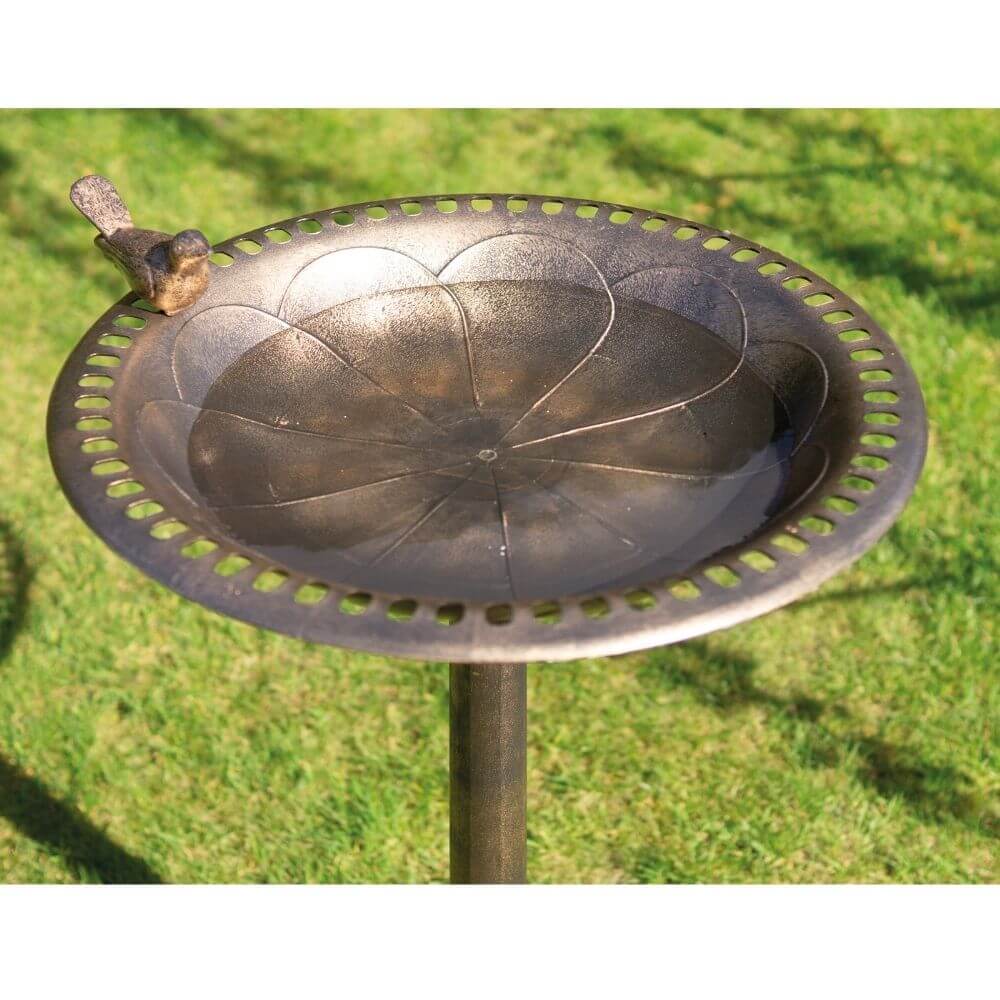 St Helens Ornamental Pedestal Bronze Bird Bath - Image 3